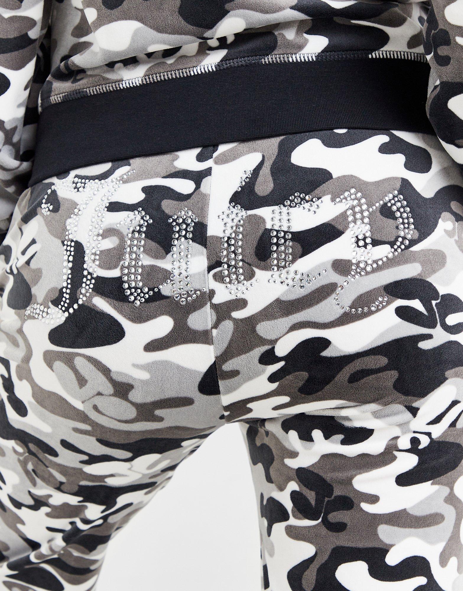JUICY COUTURE Diamante Velour Camo Track Pants