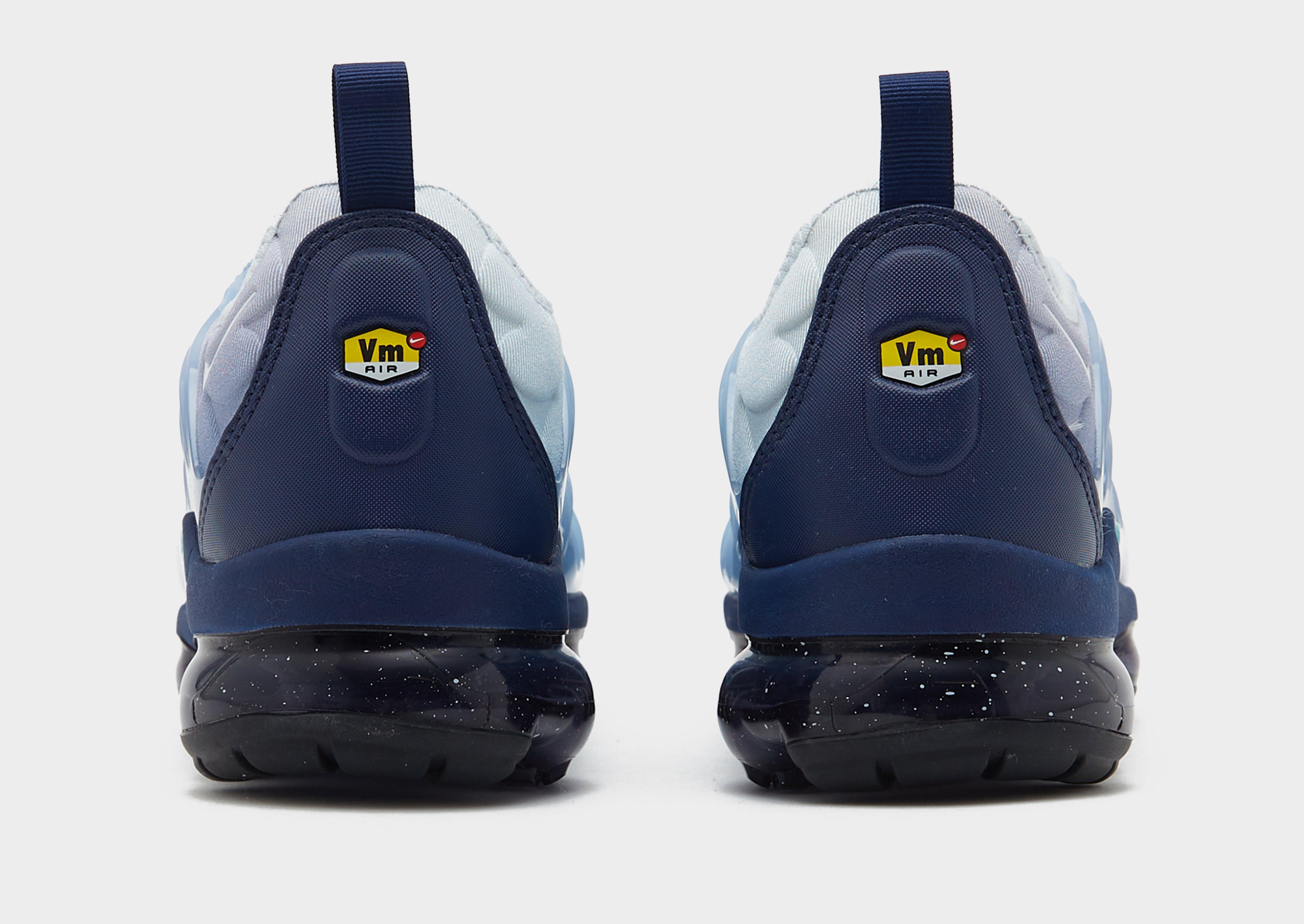 Navy blue and white cheap vapormax plus