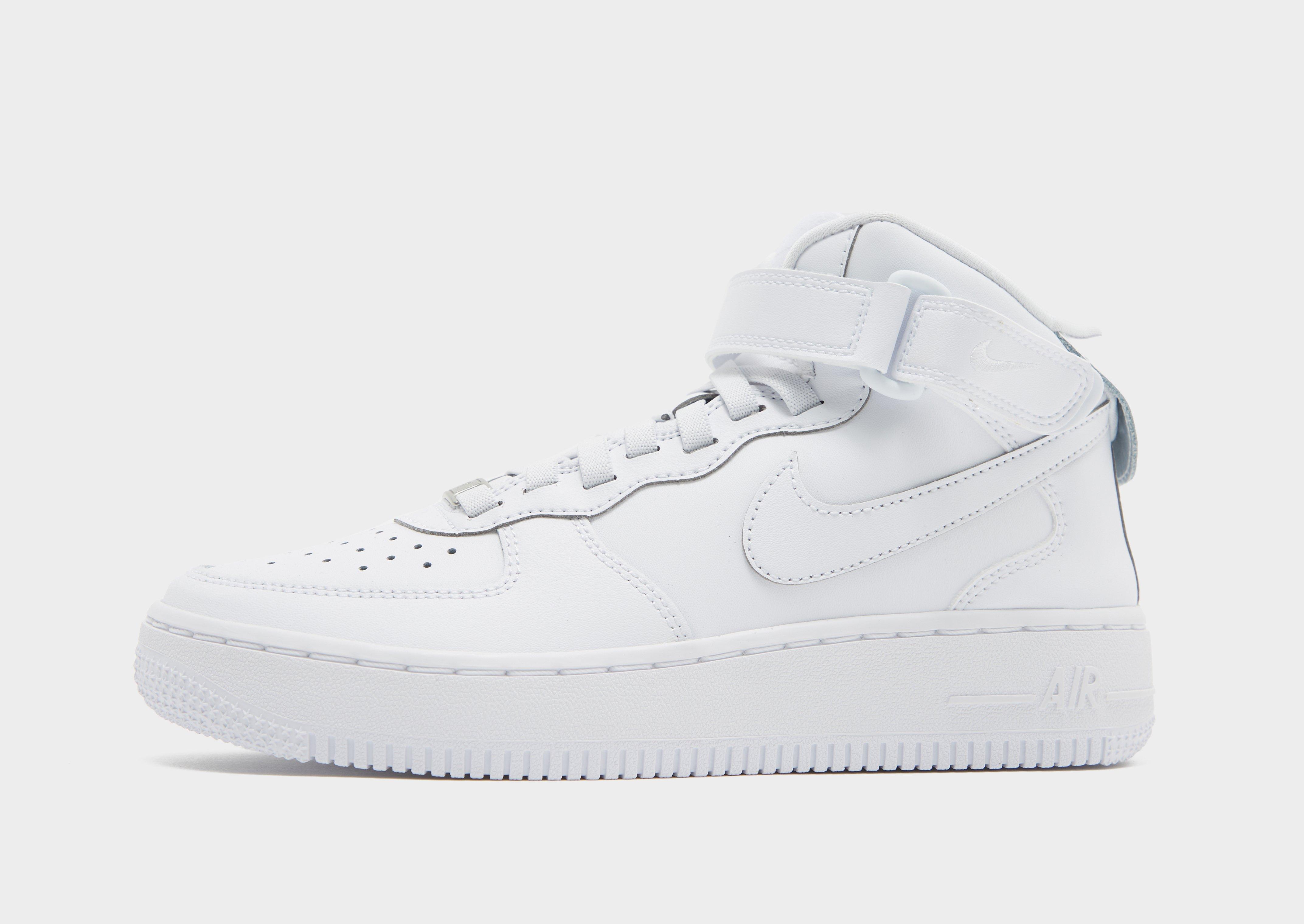 White Nike Air Force 1 Mid EasyOn Junior | JD Sports UK