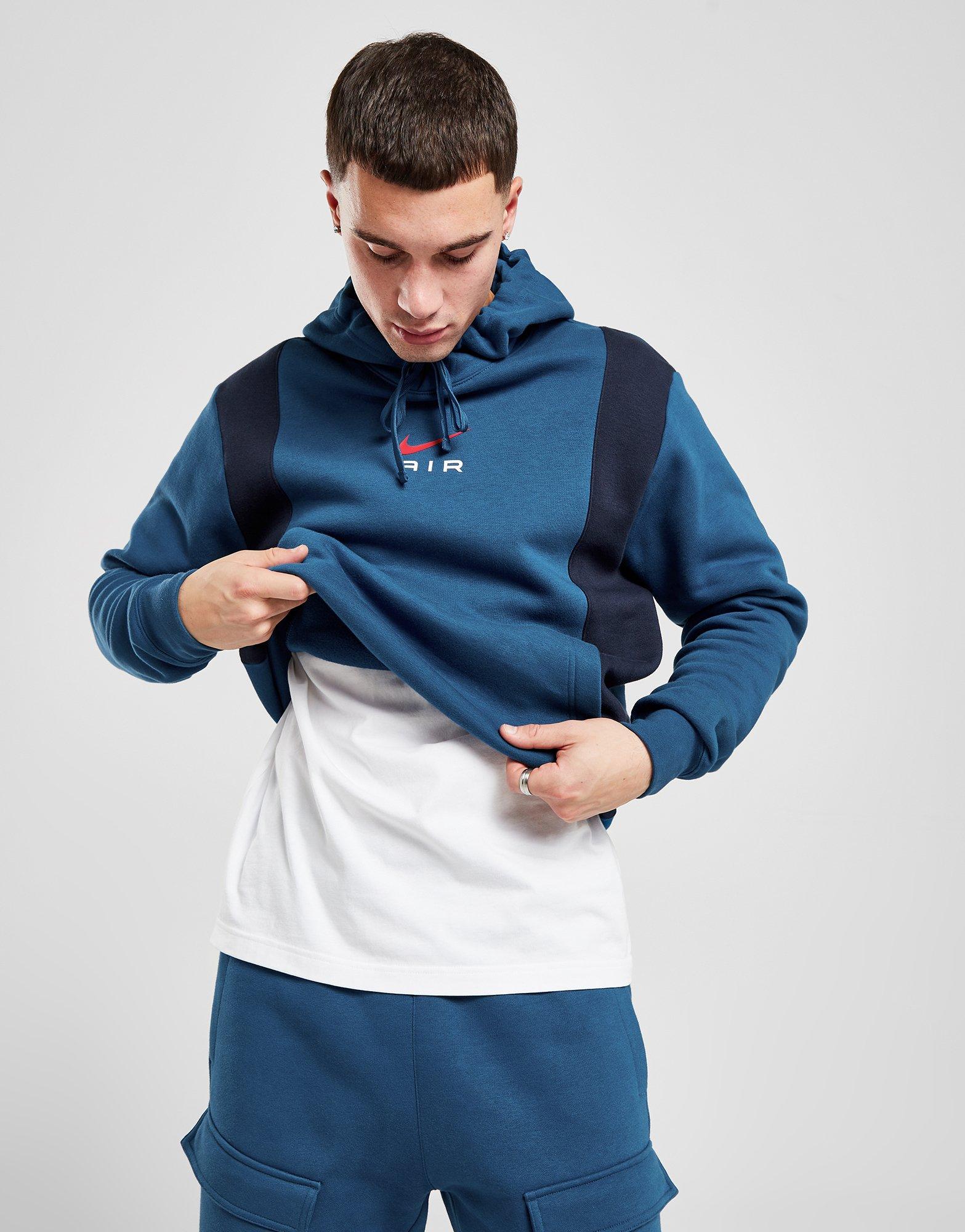 Blue nike outlet swoosh hoodie