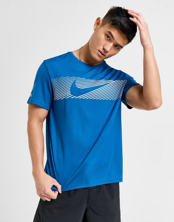 Nike UV-hardlooptop met korte mouwen en Dri-FIT voor heren Miler Flash