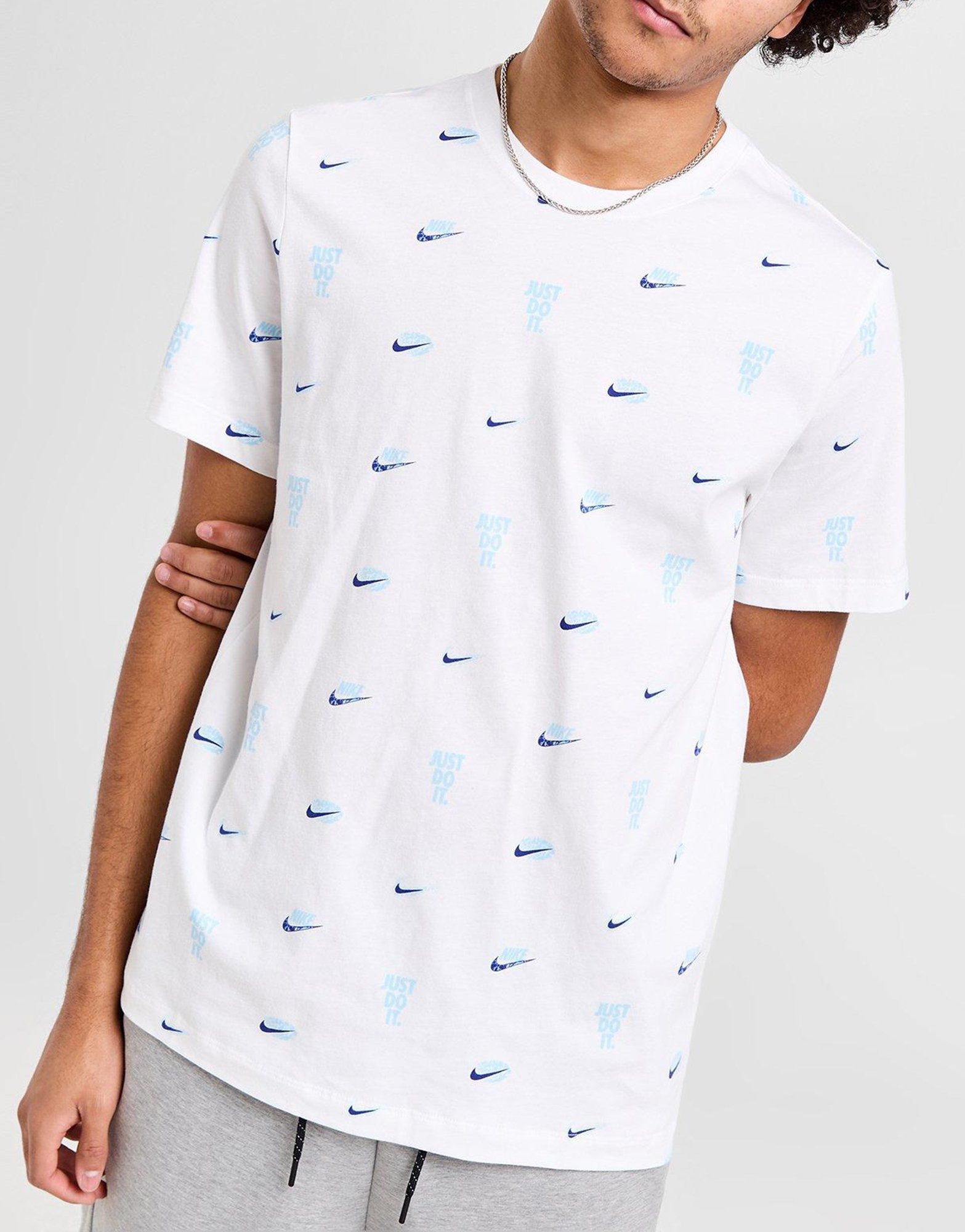 White Nike Sportswear All Over Print TShirt JD Sports Ireland