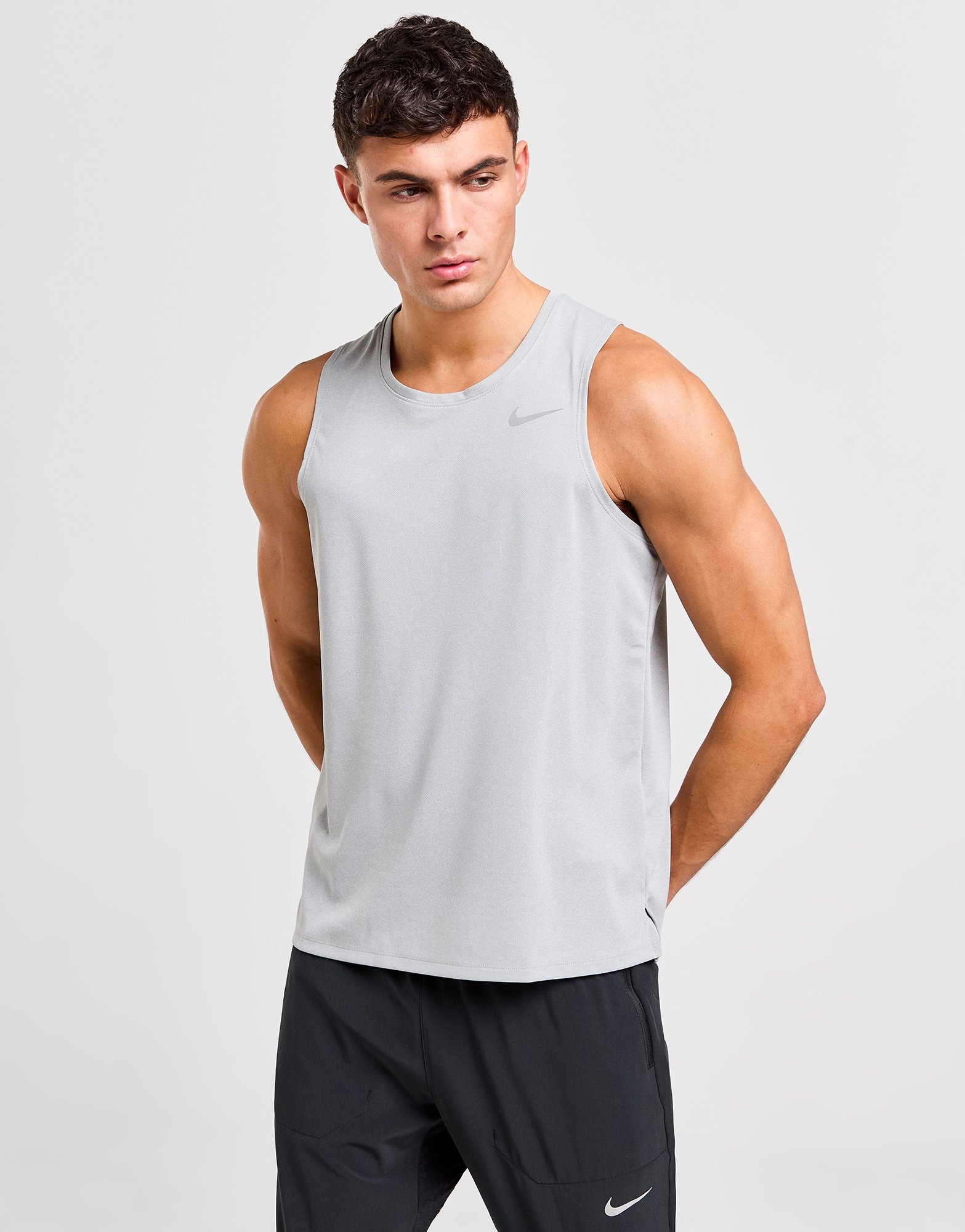 Grey Nike Miler Tank Top JD Sports Ireland