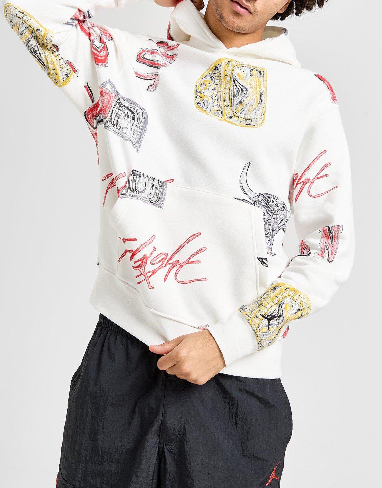 jordan fleece all over print hoodie