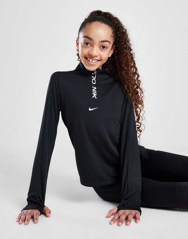 Black Nike Girls 1/2 Zip Sports Top Junior | JD Sports UK