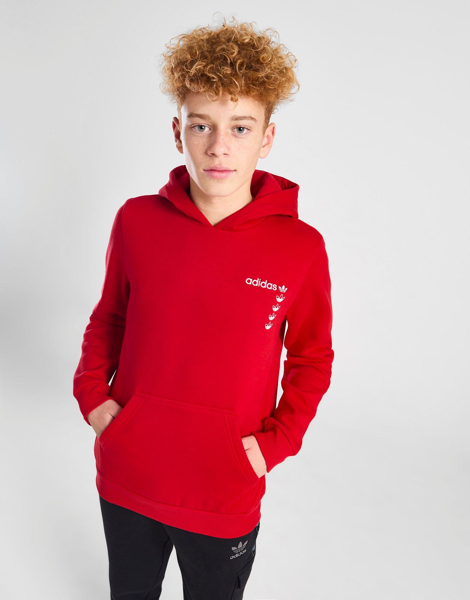 Red adidas Originals Stack Overhead Hoodie Junior | JD Sports UK