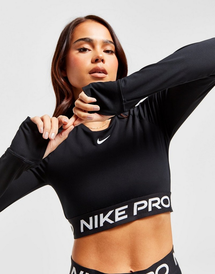 Nike Top Crop a Maniche Lunghe Training Pro
