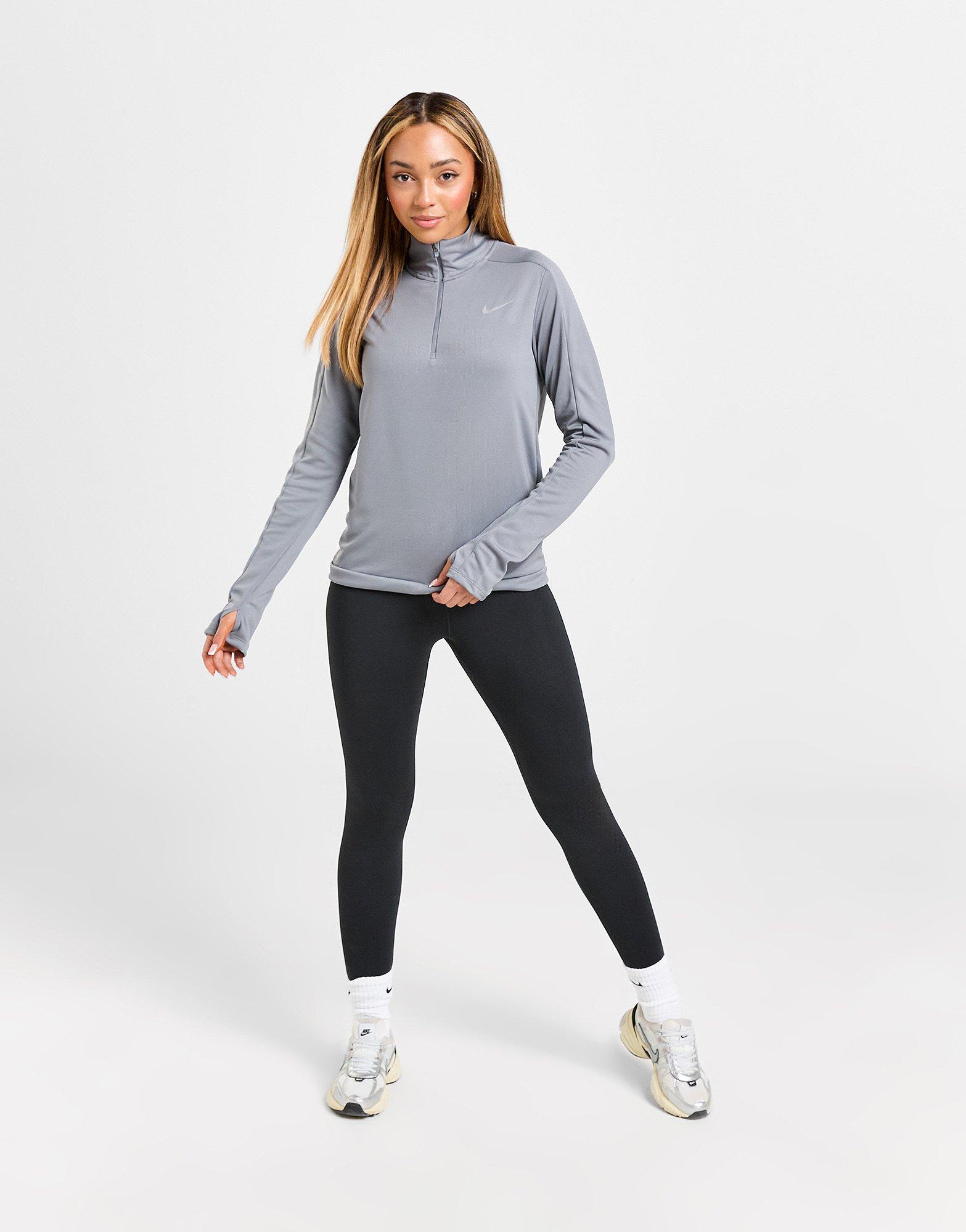Grey Nike Running Pacer 1/4 Zip Dri-FIT Track Top - JD