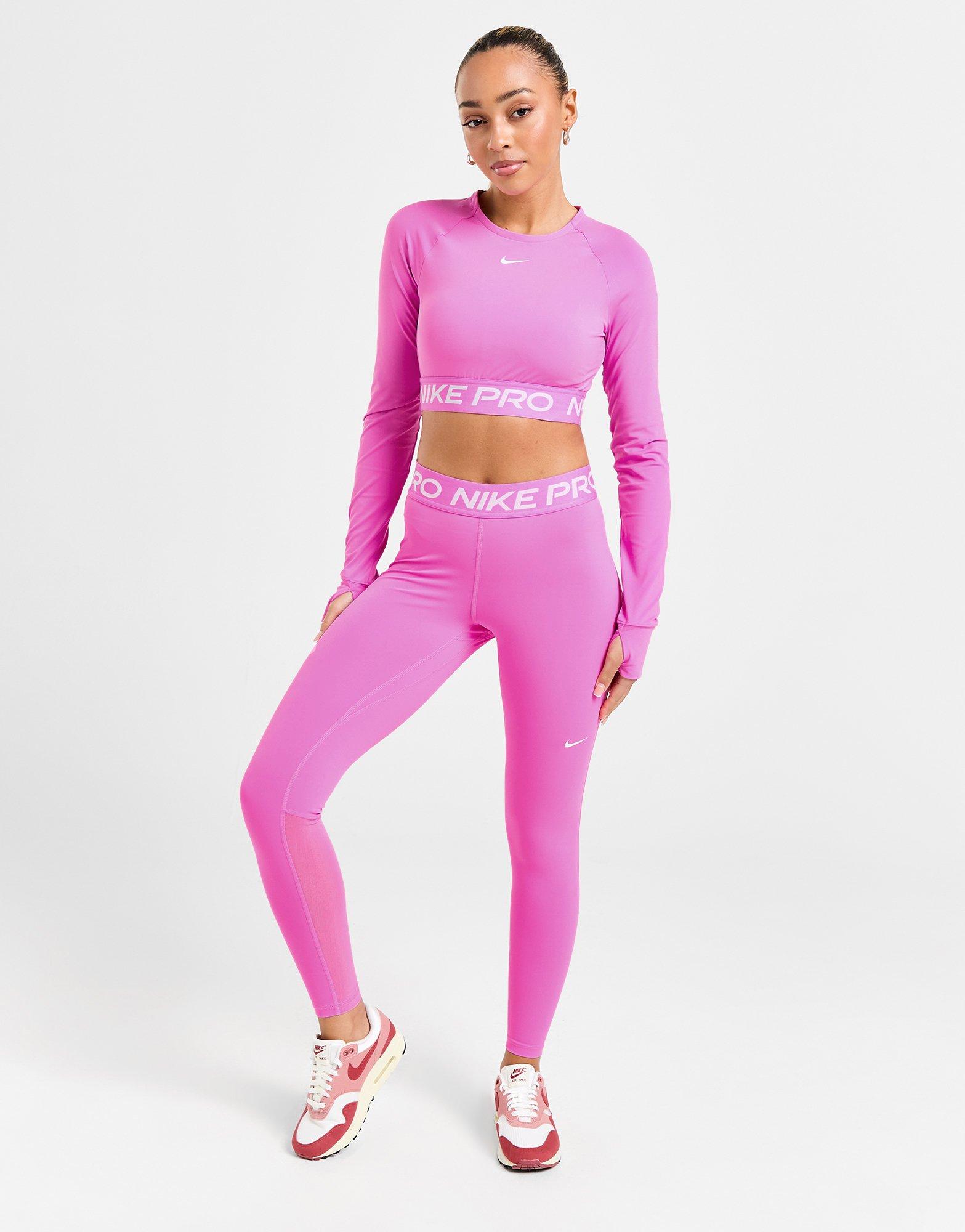 Nike Training Nike Pro Training Space Dye cropped leggings in pink