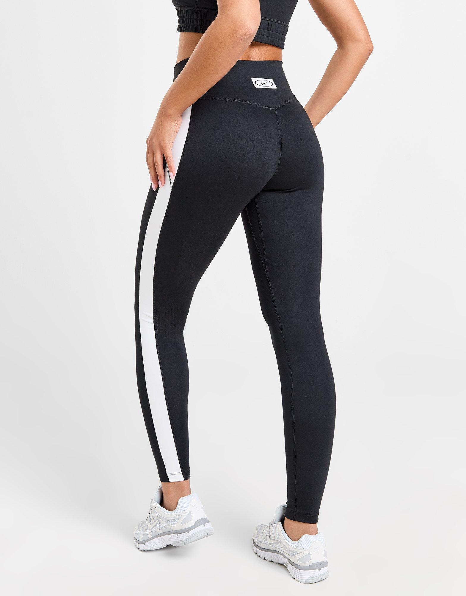 Nike training high waist color block leggings in black and gold on sale