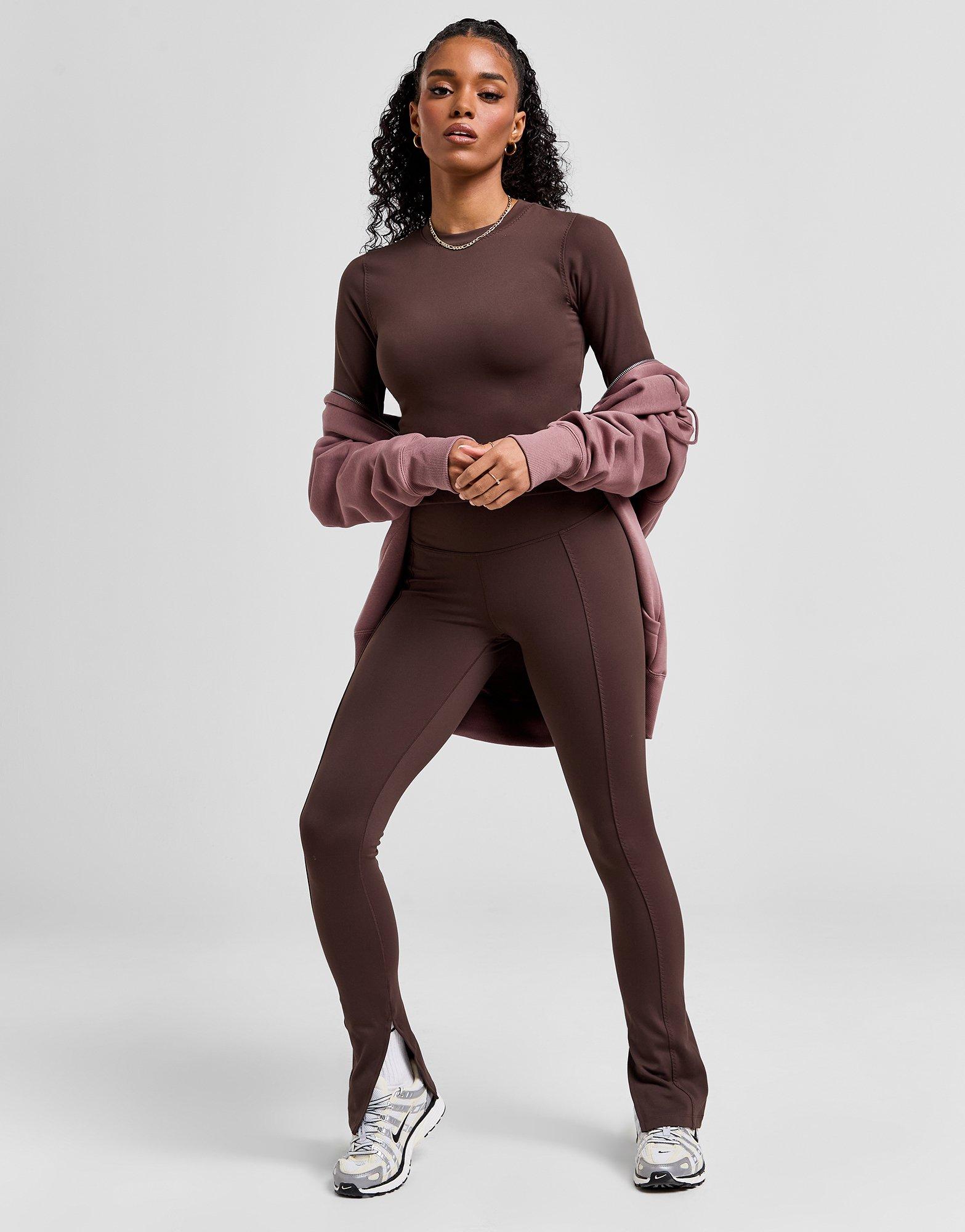 Brown Nike Training One Split Hem Flare Leggings - JD Sports Global