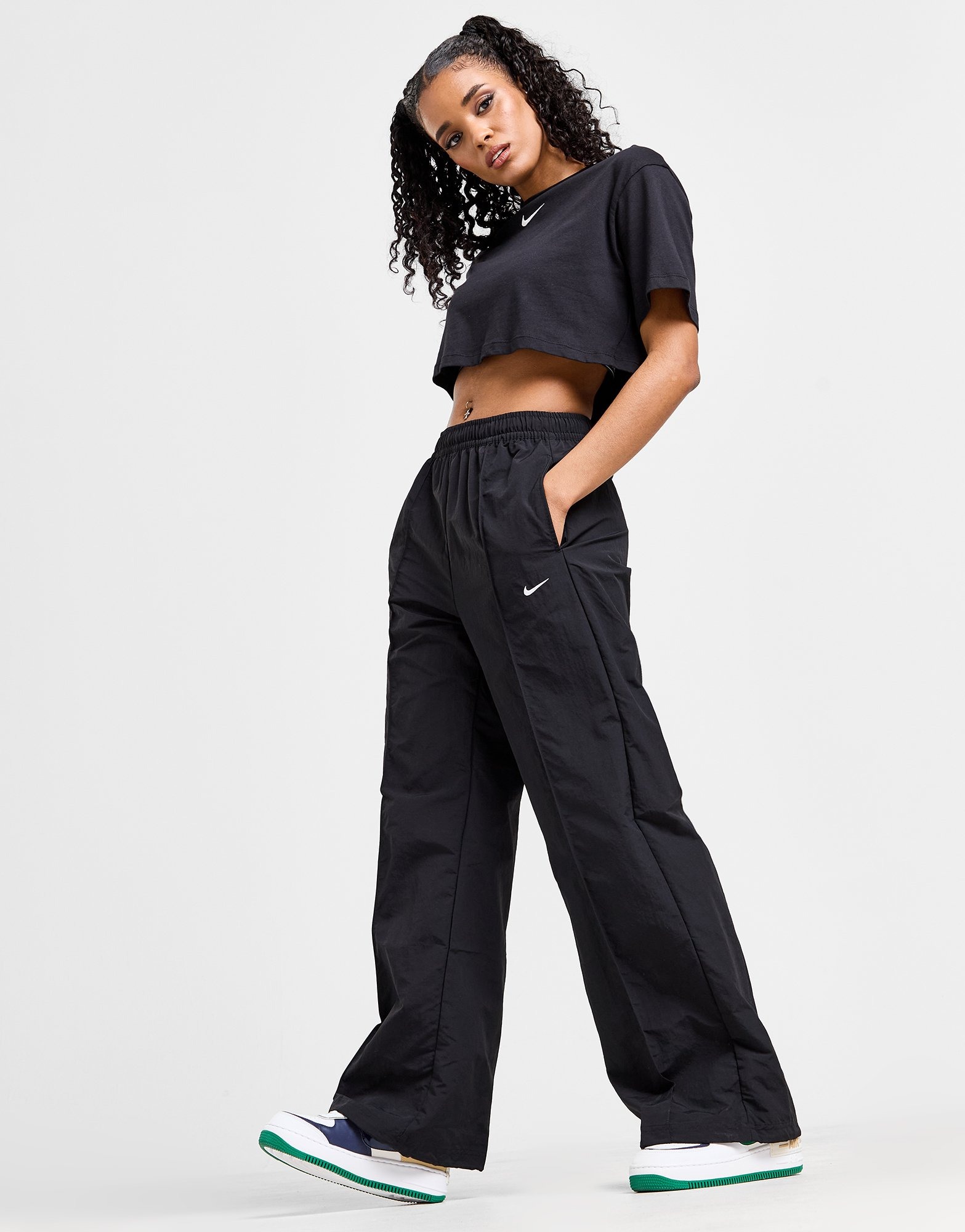 Nike woven checked tracksuit bottoms online