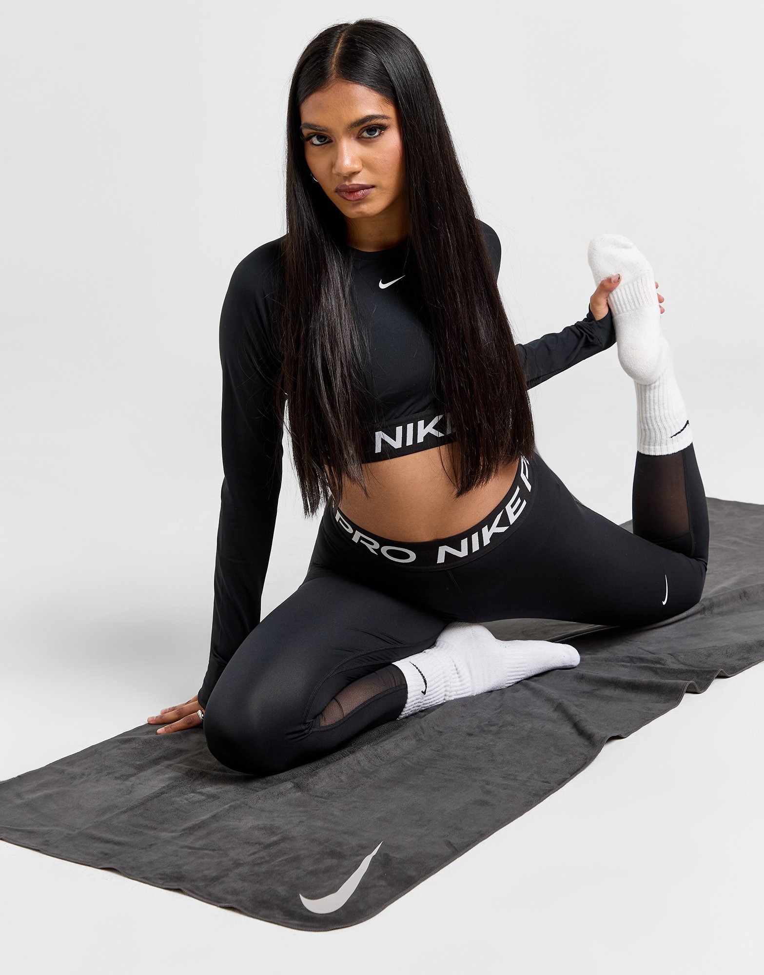 Black Nike Yoga Towel JD Sports UK