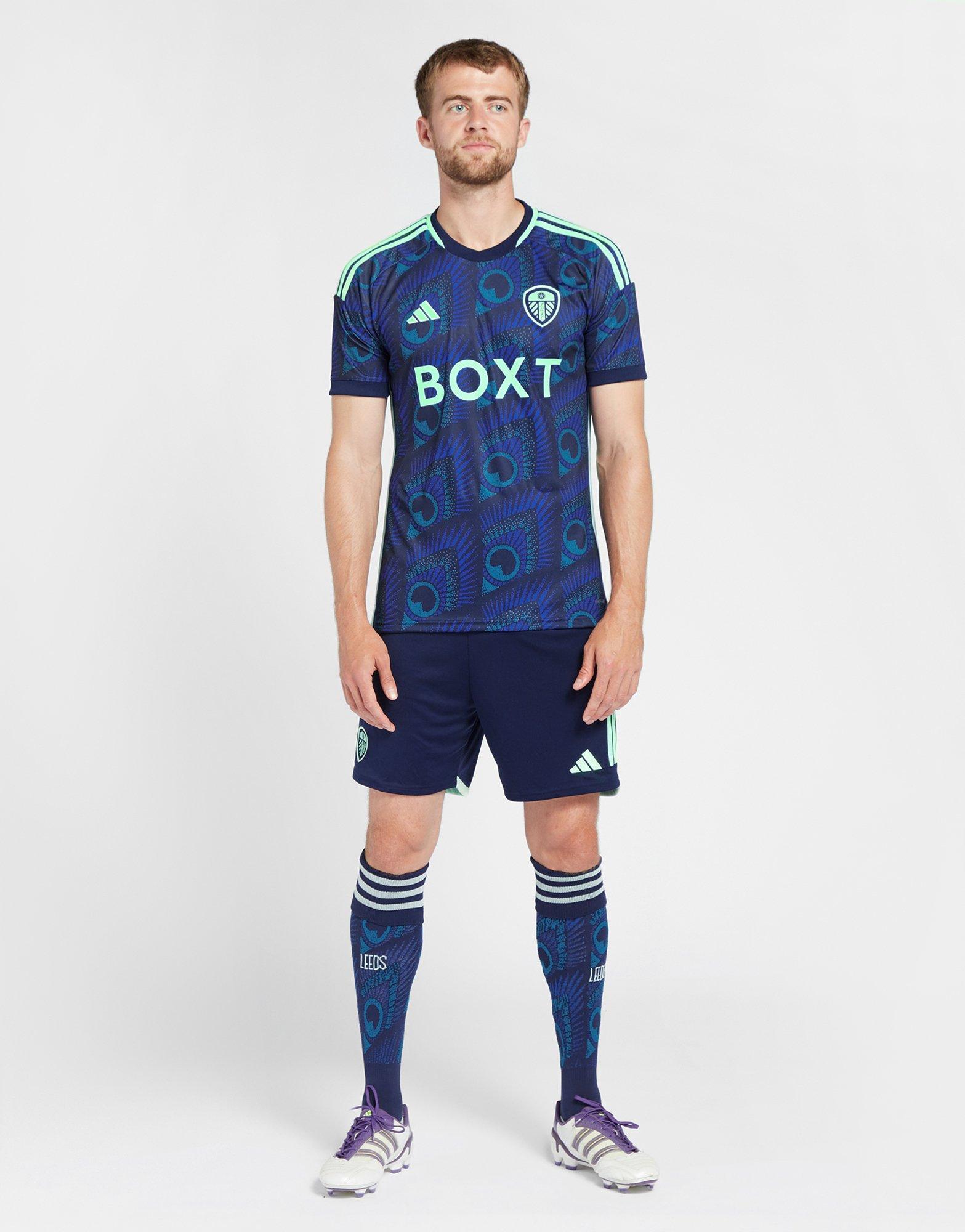 Blue adidas Leeds United FC 2023/24 Away Shirt