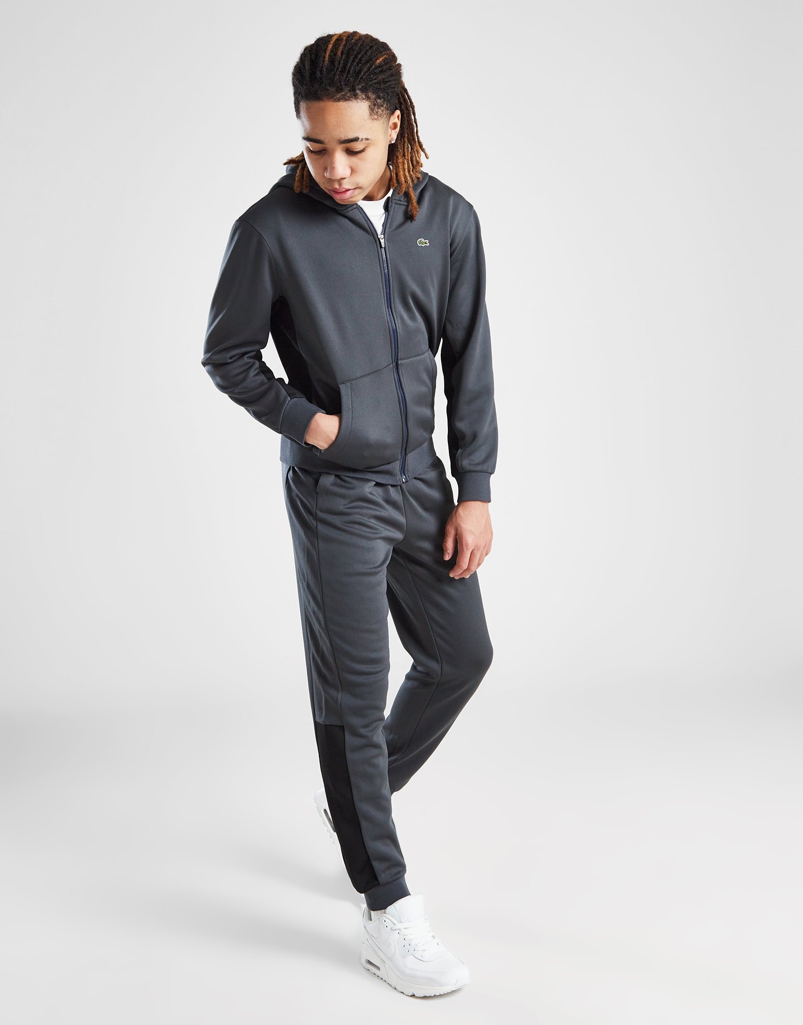 Grey Lacoste Colour Block Track Pants Junior JD Sports NZ