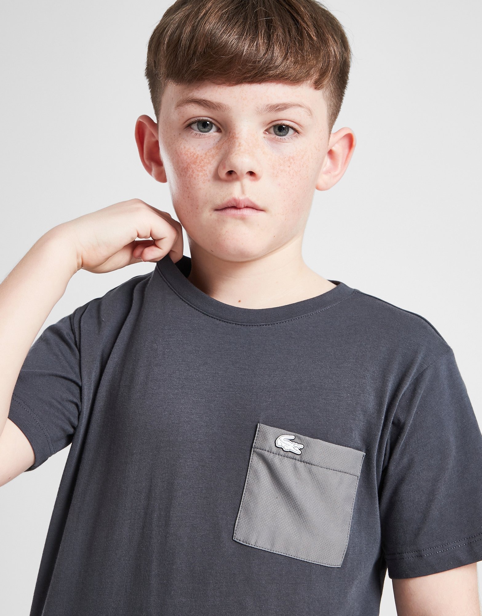 Grey Lacoste Woven Pocket T-Shirt Junior | JD Sports UK