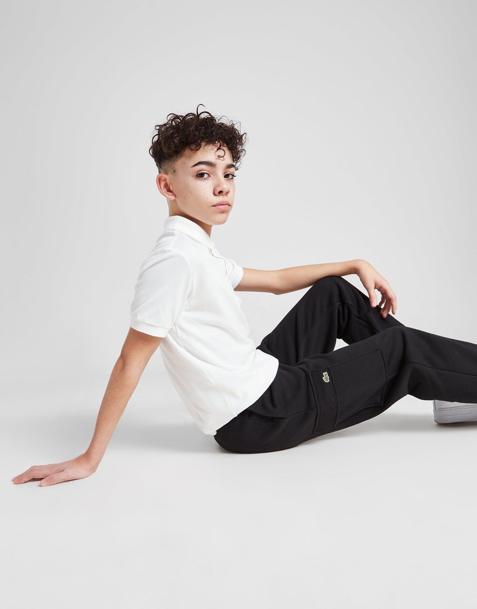 Black Lacoste Core Essential Cargo Pants Junior JD Sports