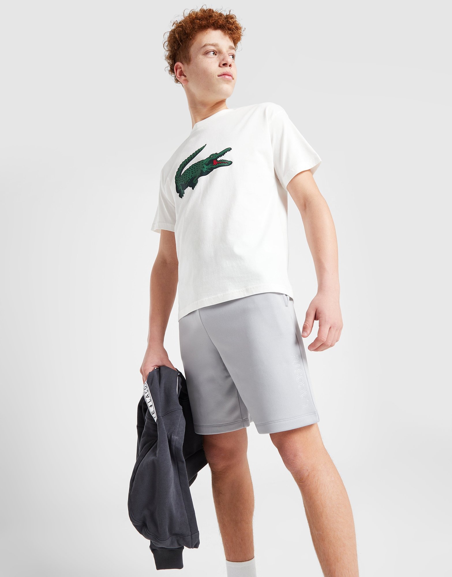 Grey Lacoste Poly Logo Shorts Junior - JD Sports NZ