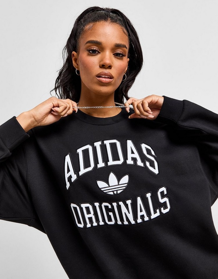 Black adidas Originals Varsity Crew Sweatshirt - JD Sports Ireland