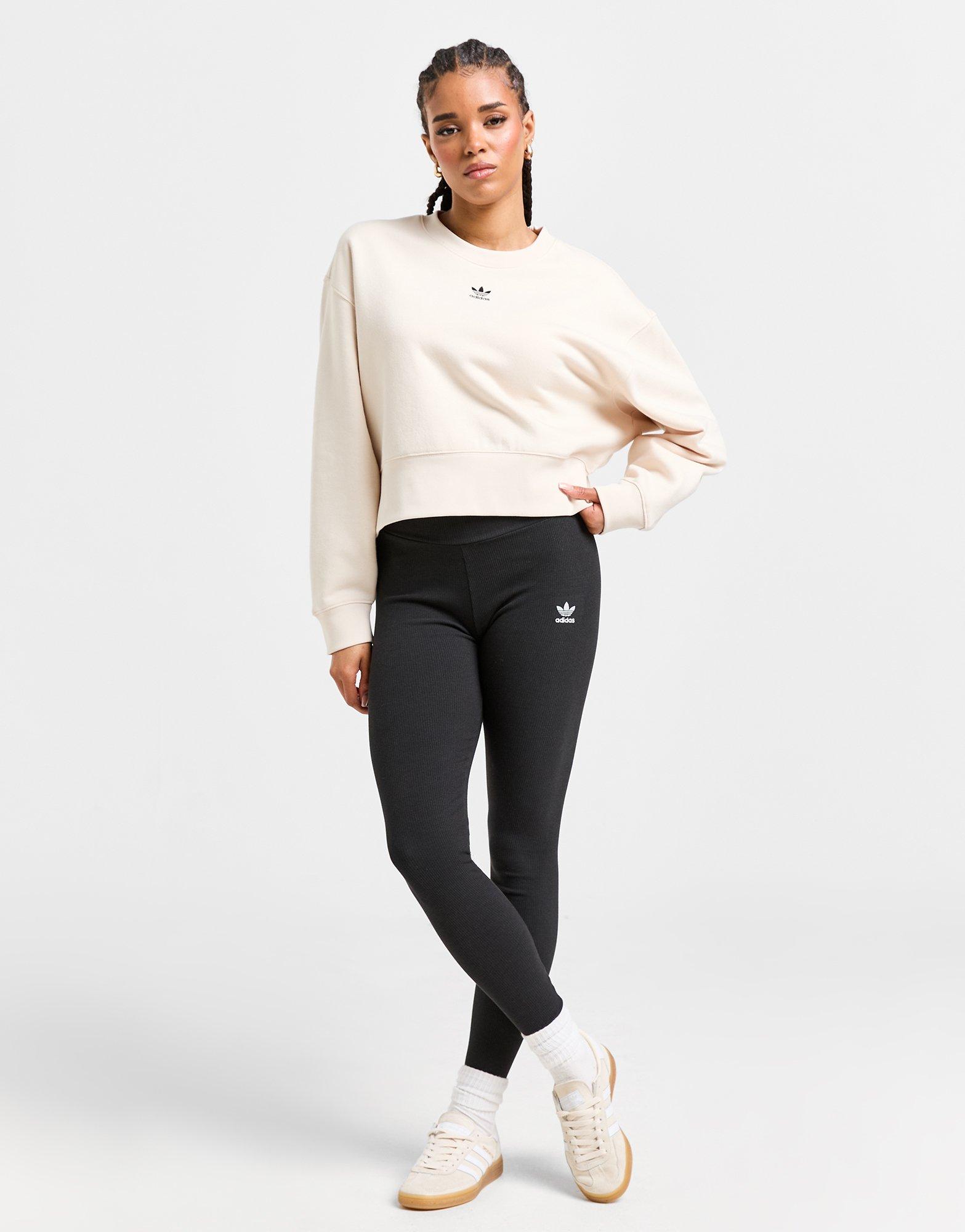 Adidas originals women's top oversized trefoil crewneck sweatshirt