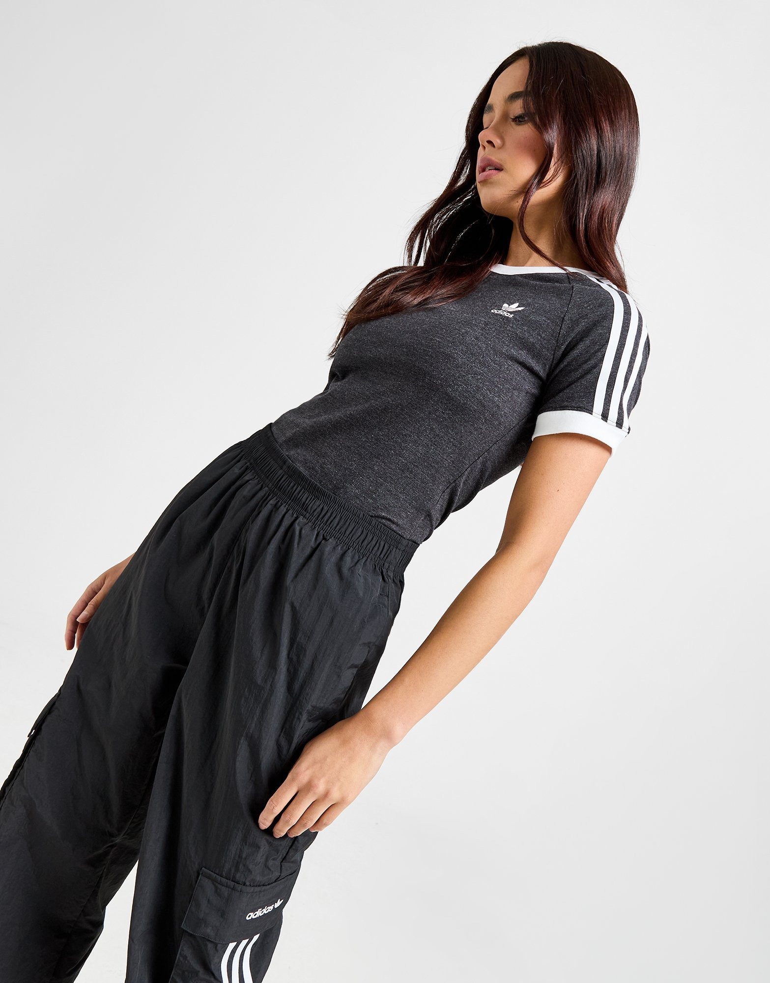 Black adidas Originals 3-Stripes Slim T-Shirt | JD Sports UK