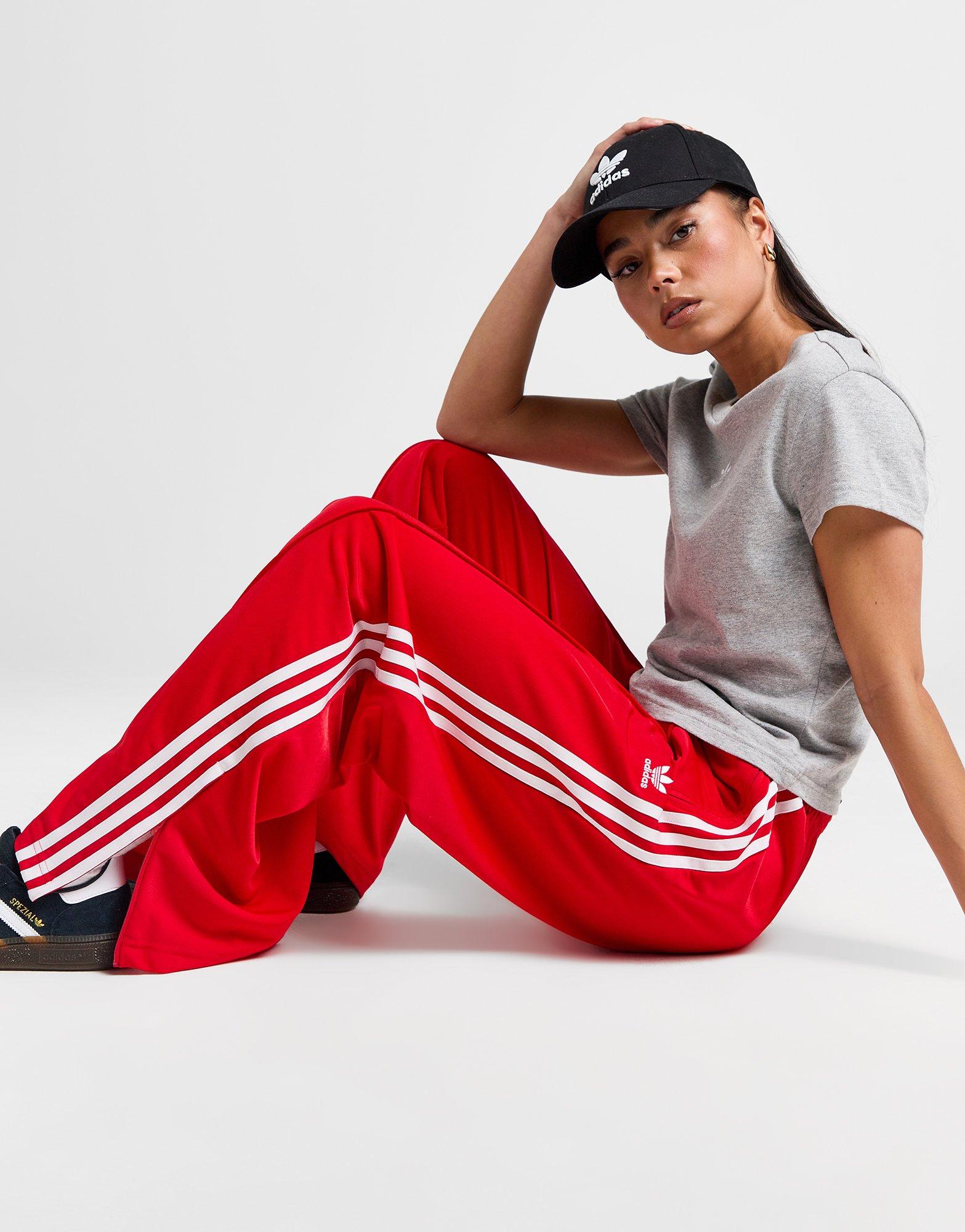 Adidas originals superstar cuffed track pants red hotsell