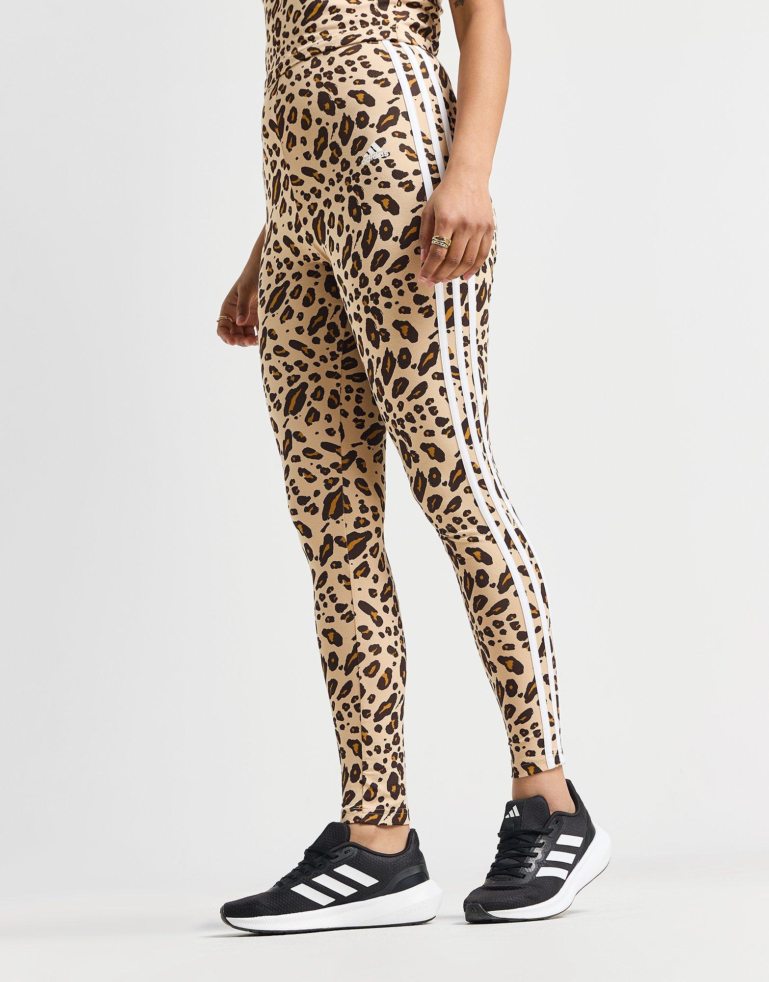 Brown adidas Badge of Sport Leopard Print Leggings - JD Sports Global