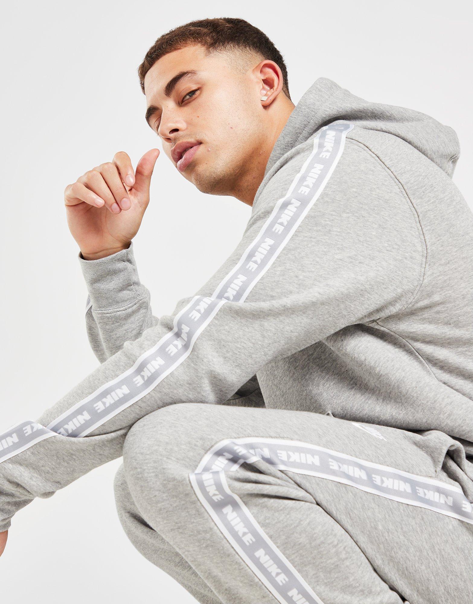 Grey nike sale tape hoodie