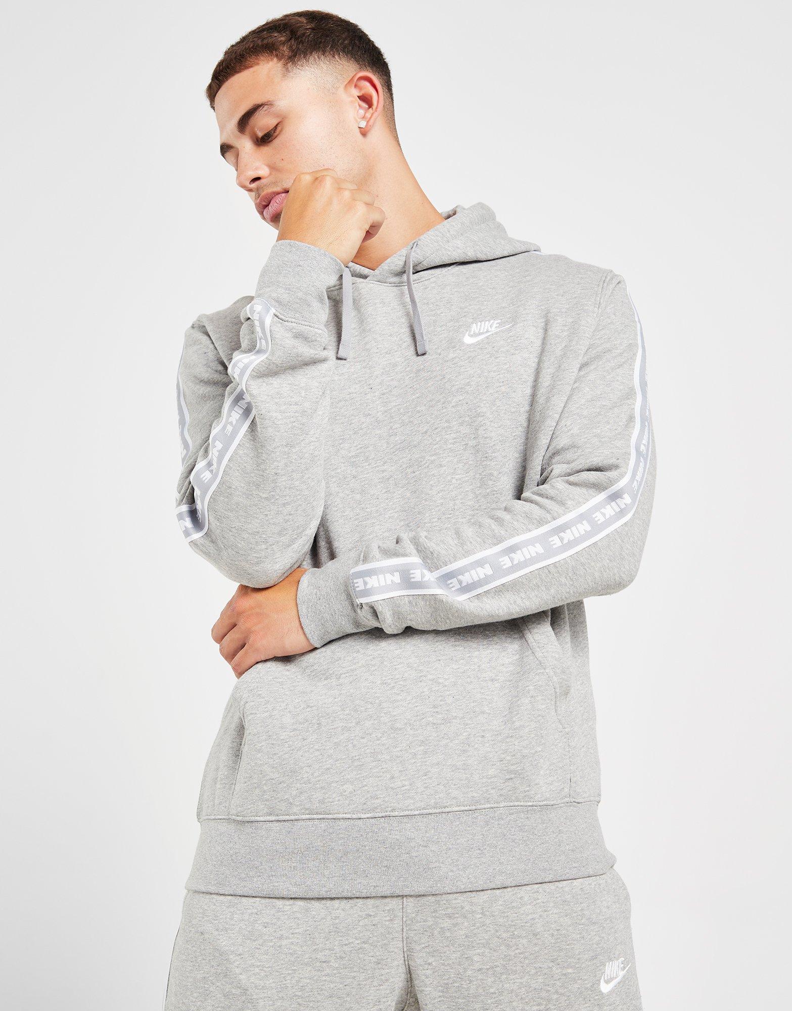 Nike grey tape store hoodie