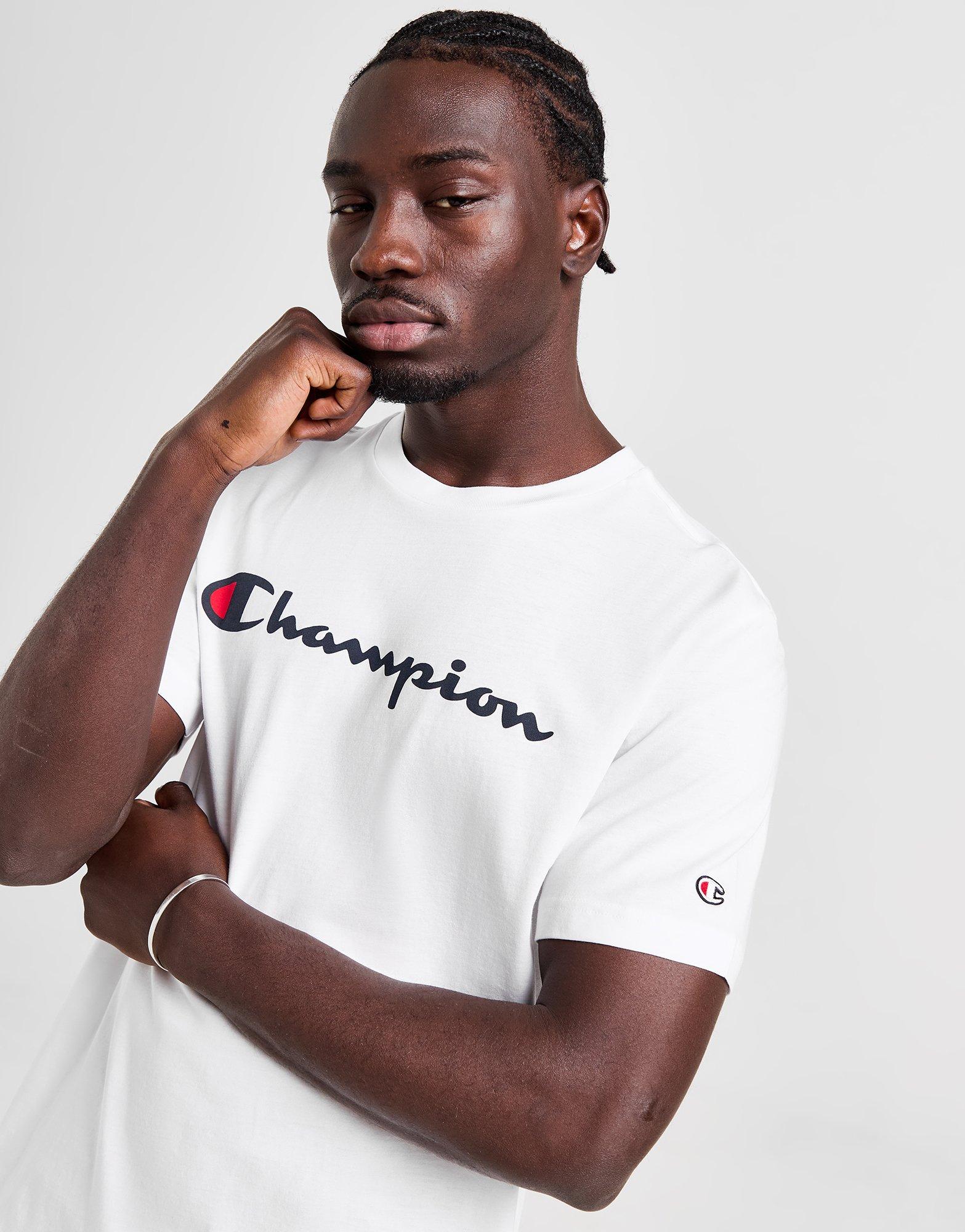 Champion script logo store t shirt