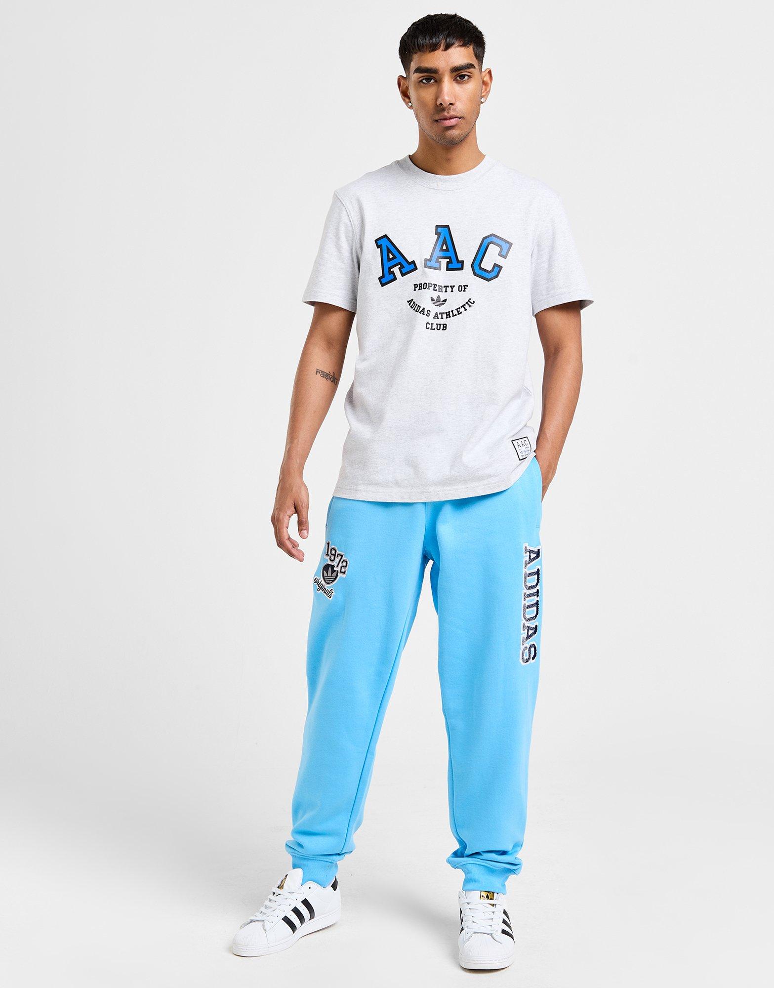 Light blue adidas tracksuit bottoms sale