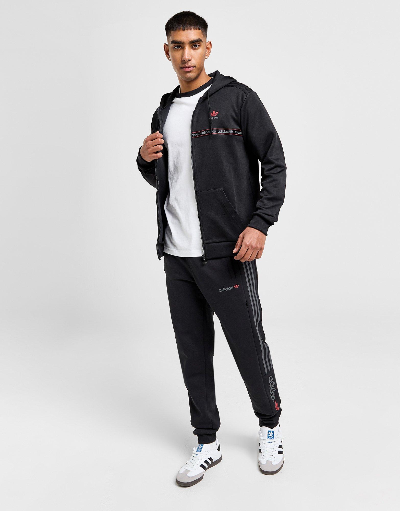 Adidas originals tape full zip outlet hoodie