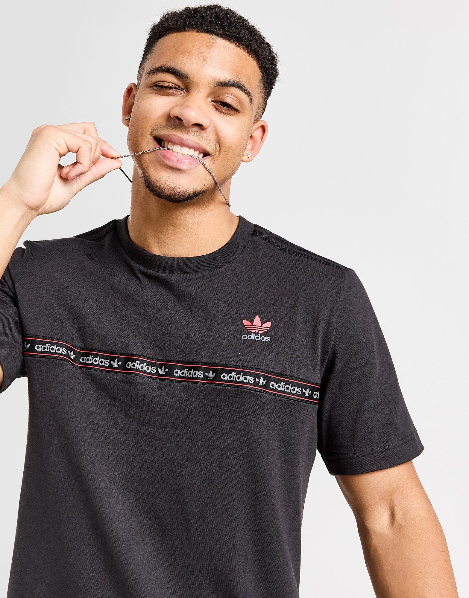 Adidas originals tape store t shirt black