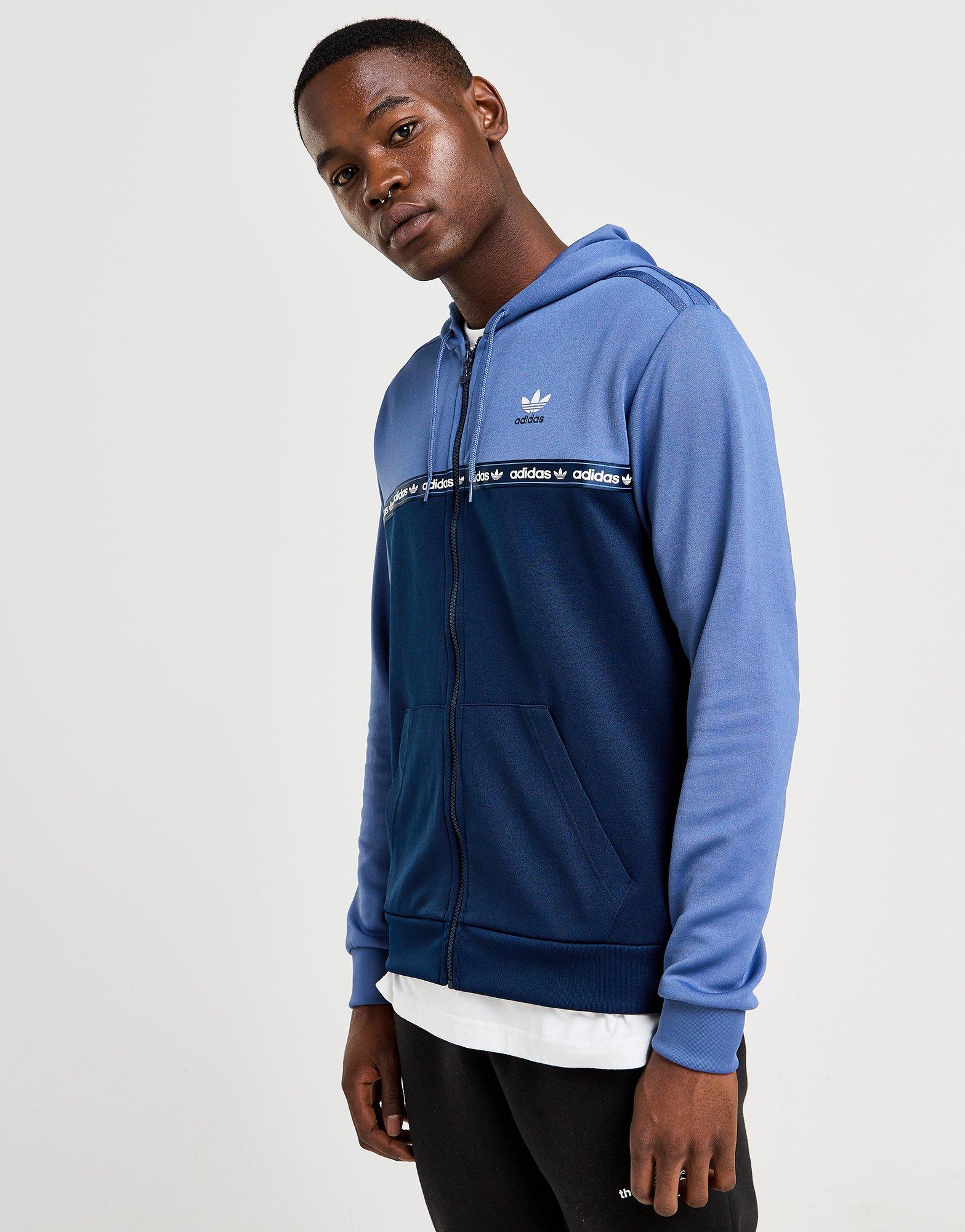 Blue adidas Originals Tape Full Zip Hoodie JD Sports