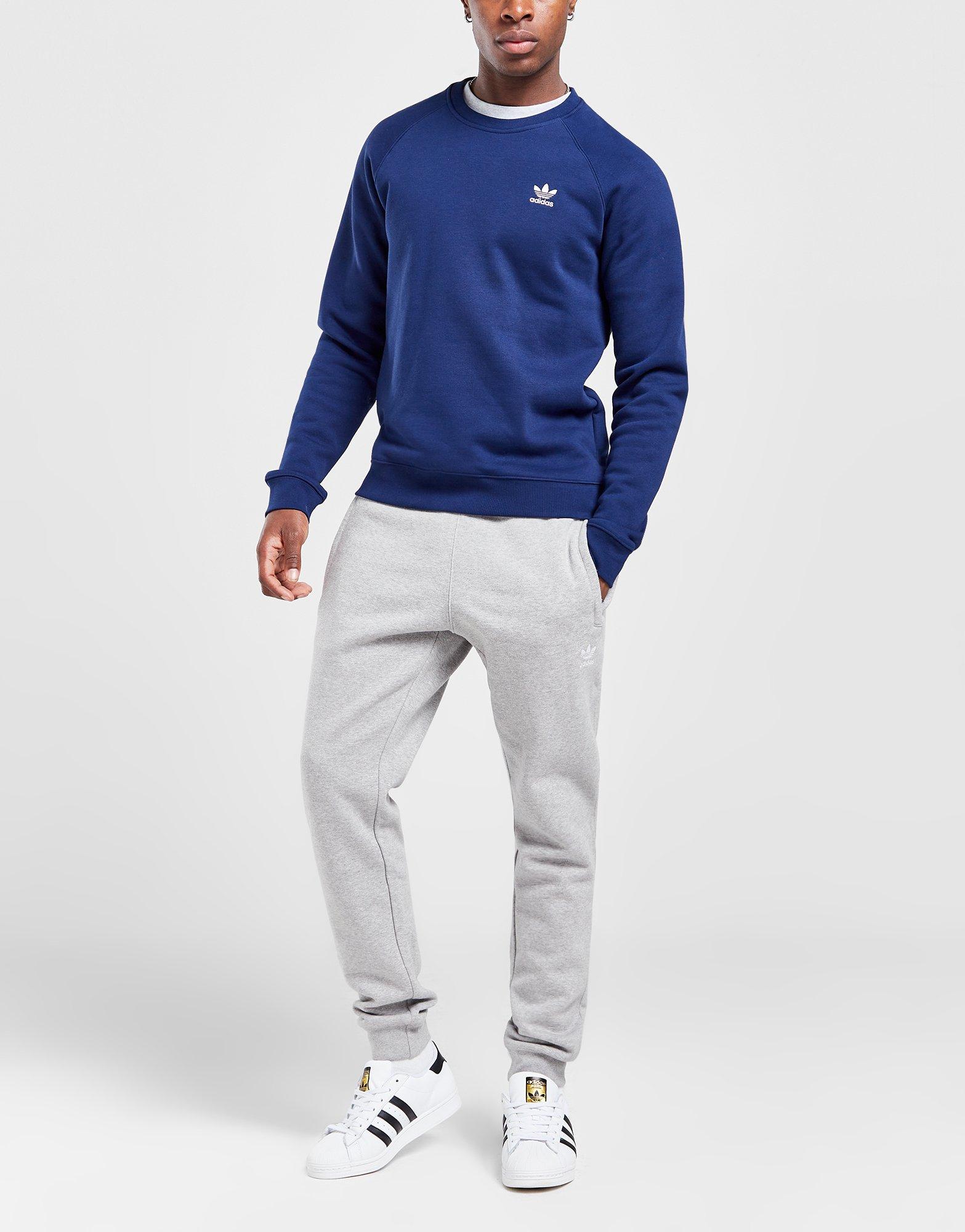 Adidas originals essentials discount cuffed joggers in grey