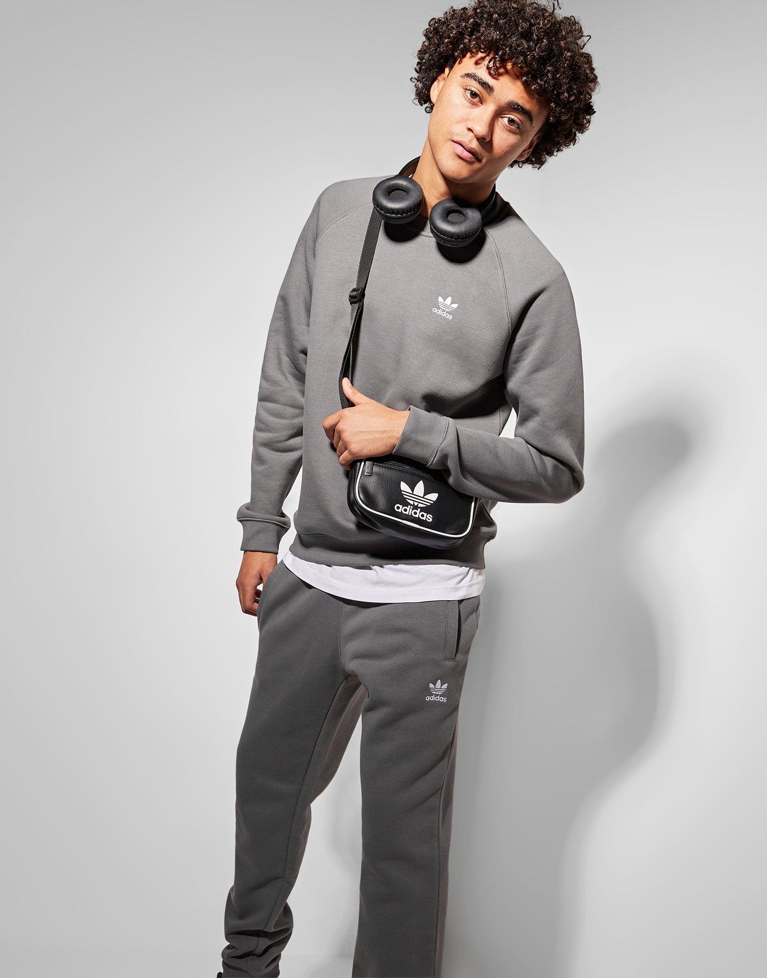 Grey adidas Originals Trefoil Essential Crew Sweatshirt JD