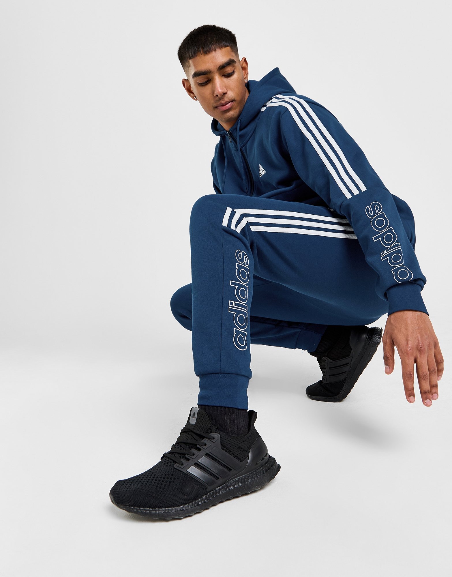 Blue adidas 3 Stripes Fleece Tracksuit JD Sports Global