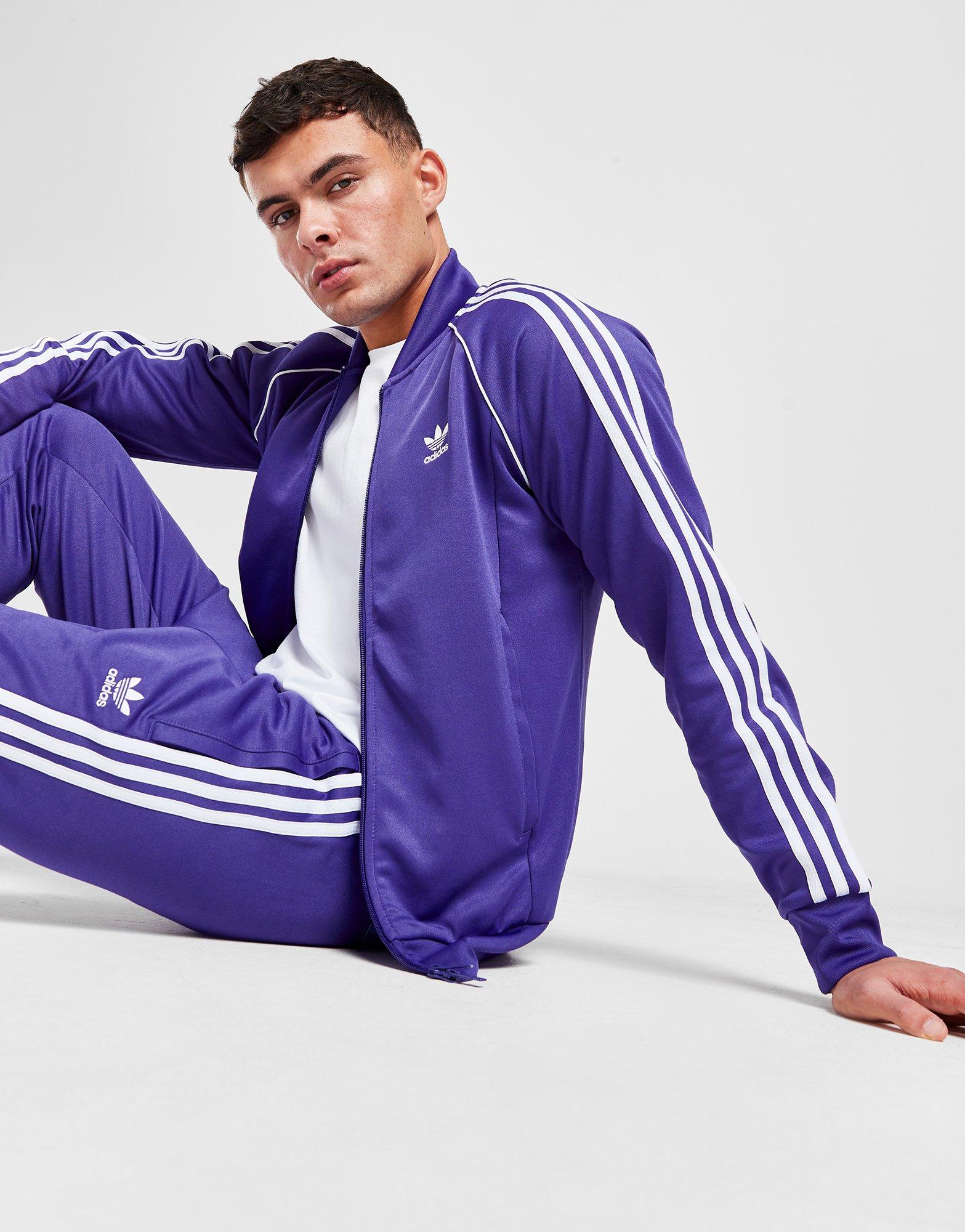 Purple adidas track jacket hot sale