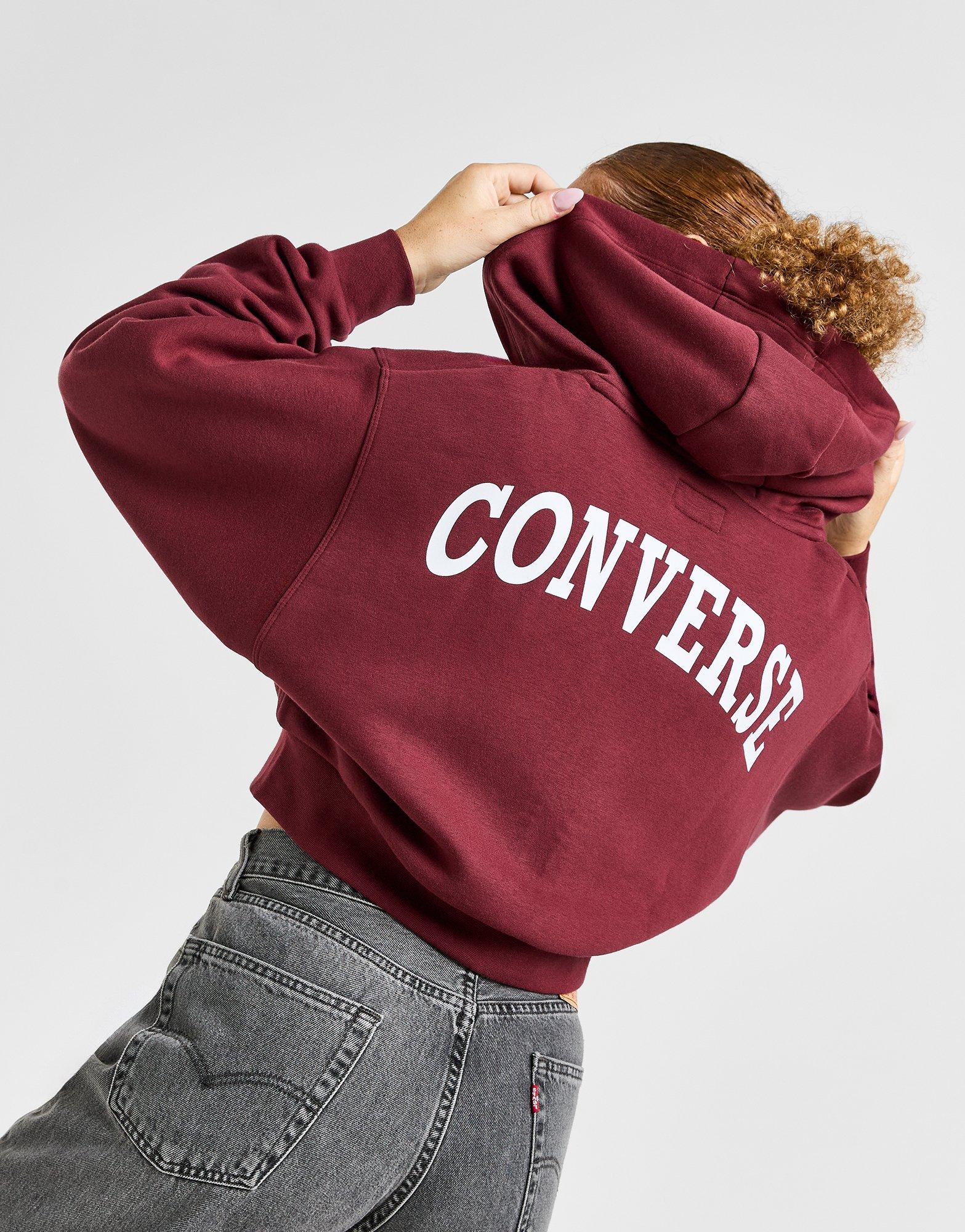 Womens burgundy on sale converse hoodie