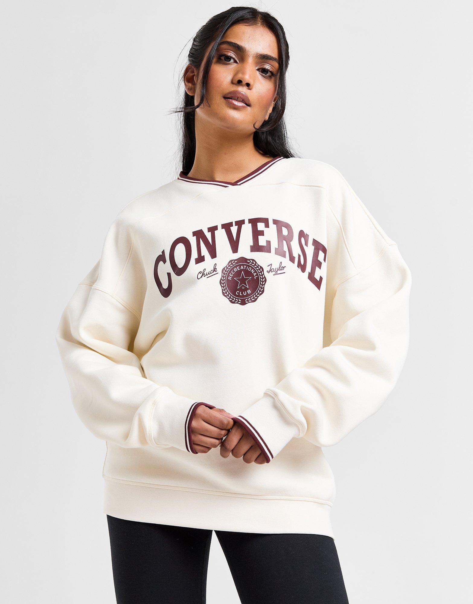 Converse hotsell white sweatshirt