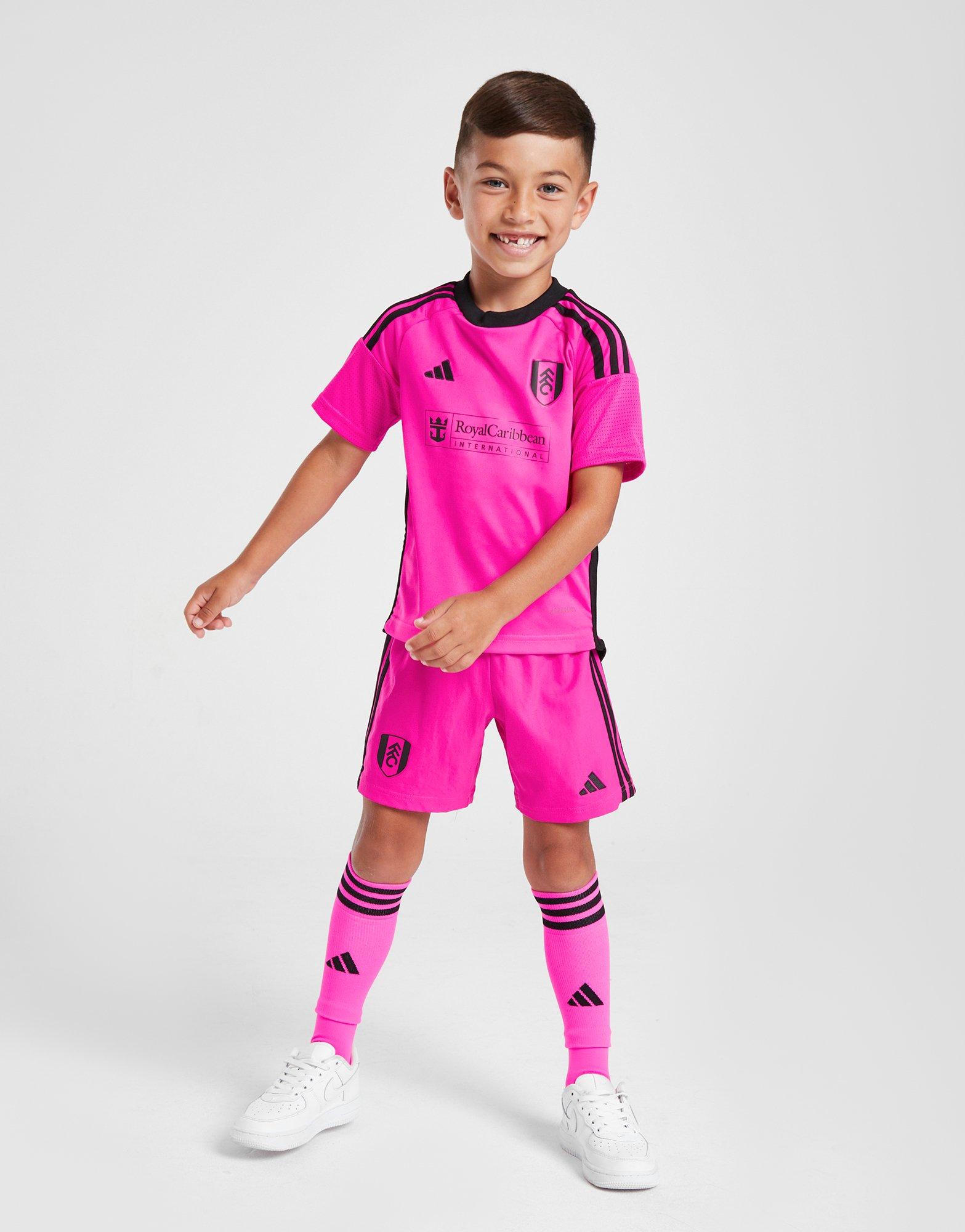 Kids pink cheap football kit