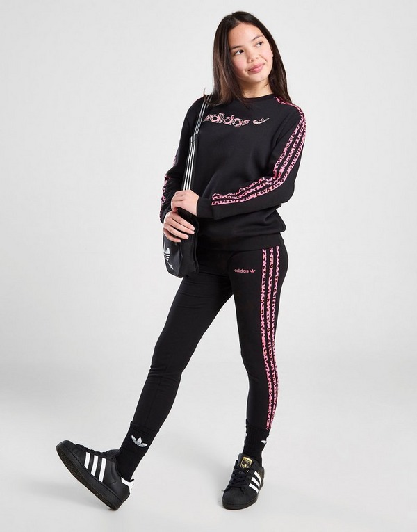 Black adidas Originals Girls' Leopard 3-Stripes Leggings Junior - JD Sports  Ireland