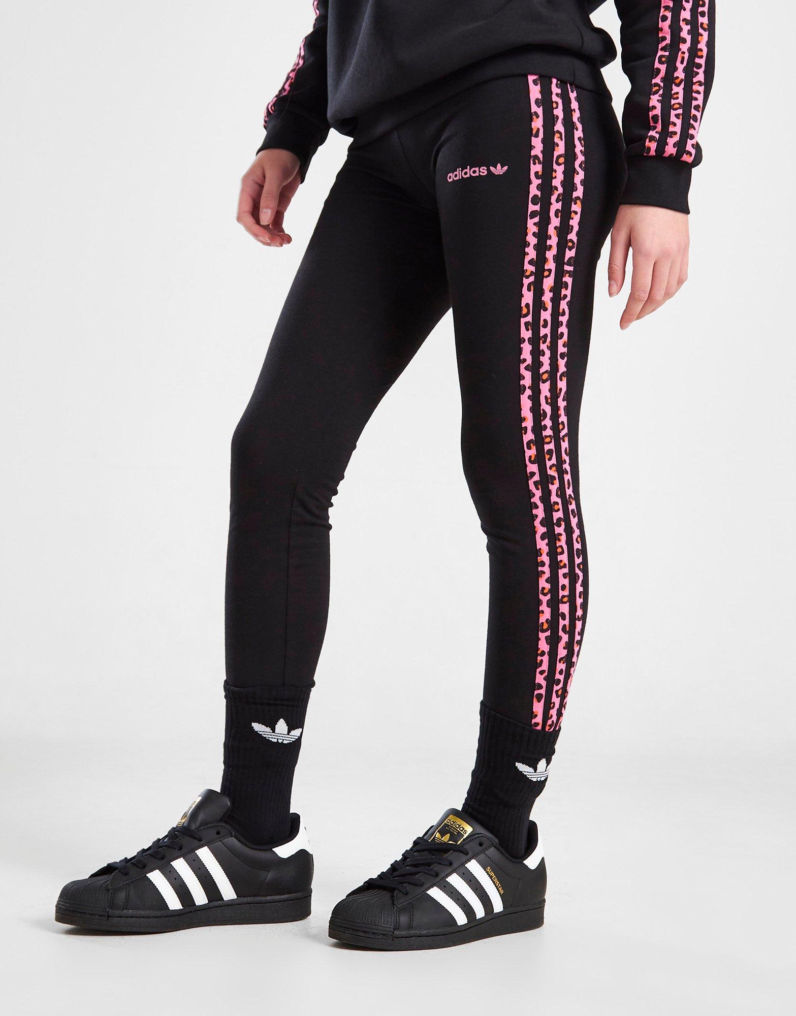 Black adidas Originals Girls' Leopard 3-Stripes Leggings Junior - JD Sports  Ireland
