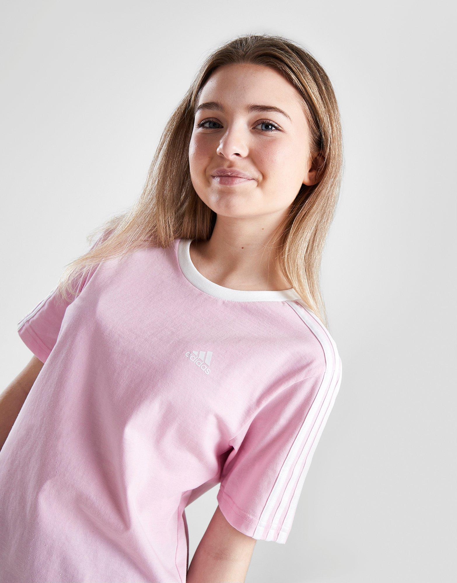 adidas Girls' Badge of Sport 3-Stripes T-Shirt Junior