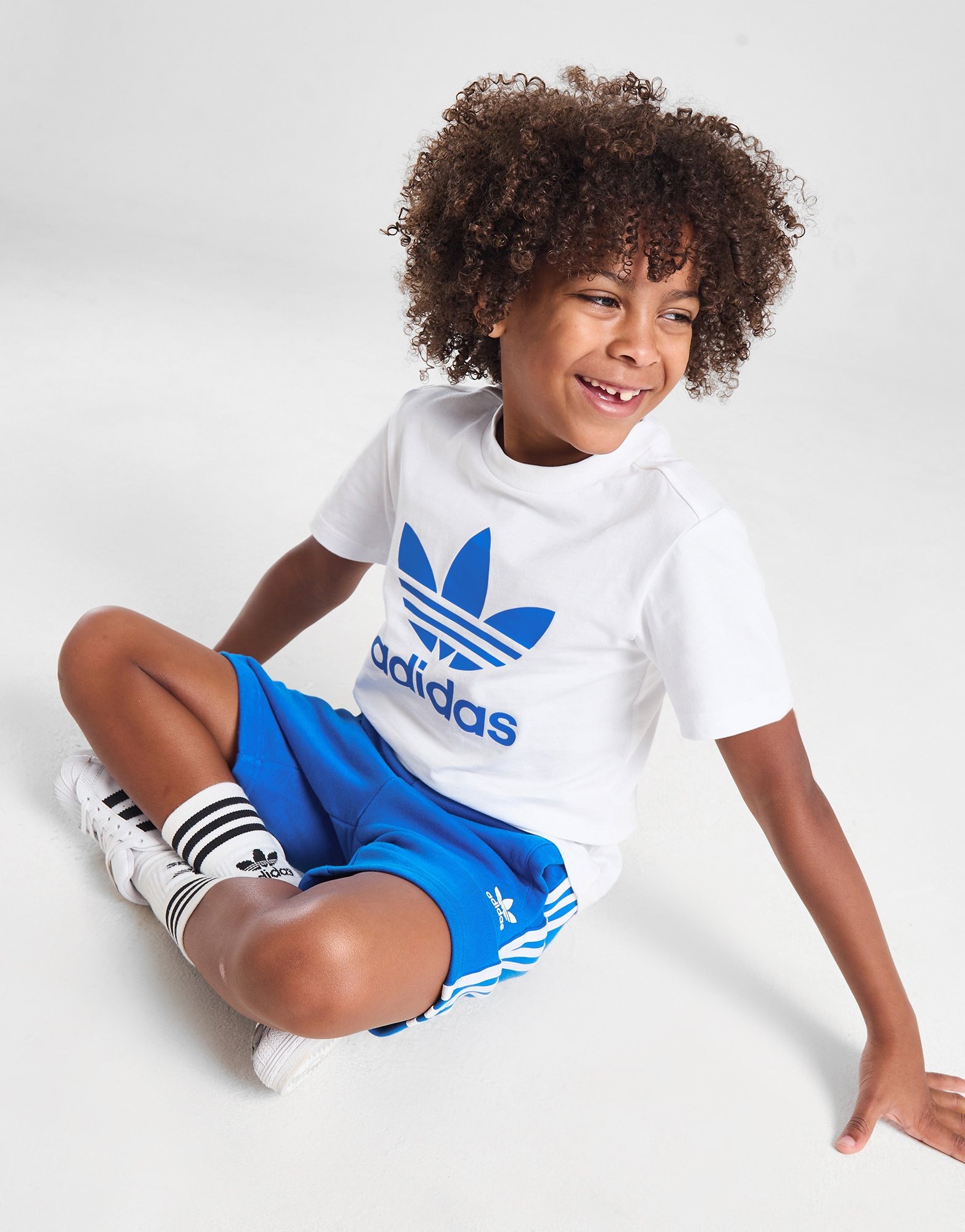 White adidas Originals Trefoil T-Shirt/Shorts Set Children | JD Sports UK