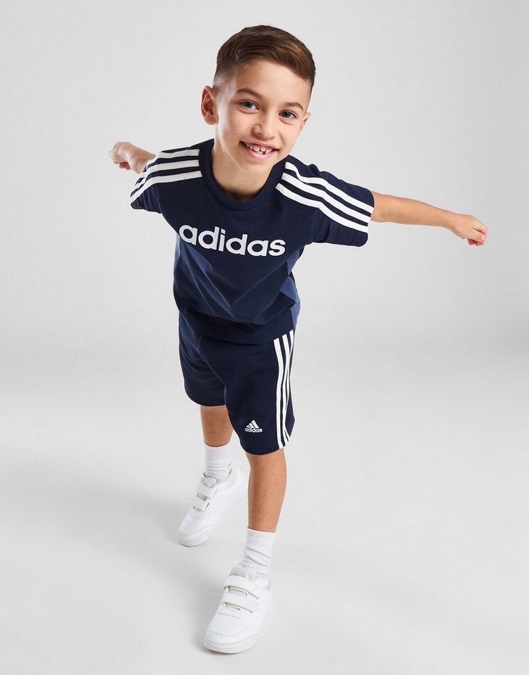 Blue adidas Linear T-Shirt/Shorts Set Children | JD Sports UK