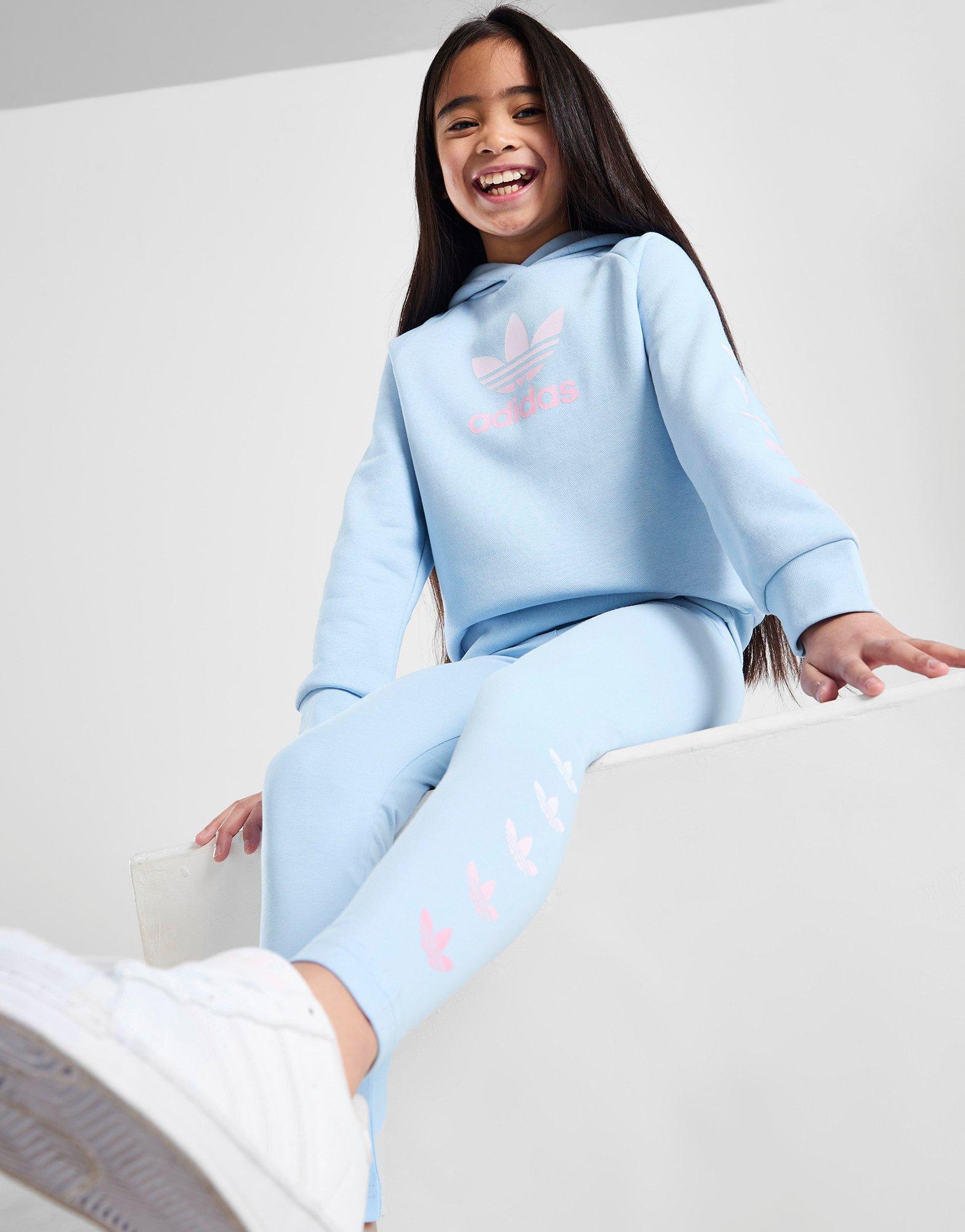 Blue adidas Originals Repeat Trefoil Hoodie/Leggings Set Children