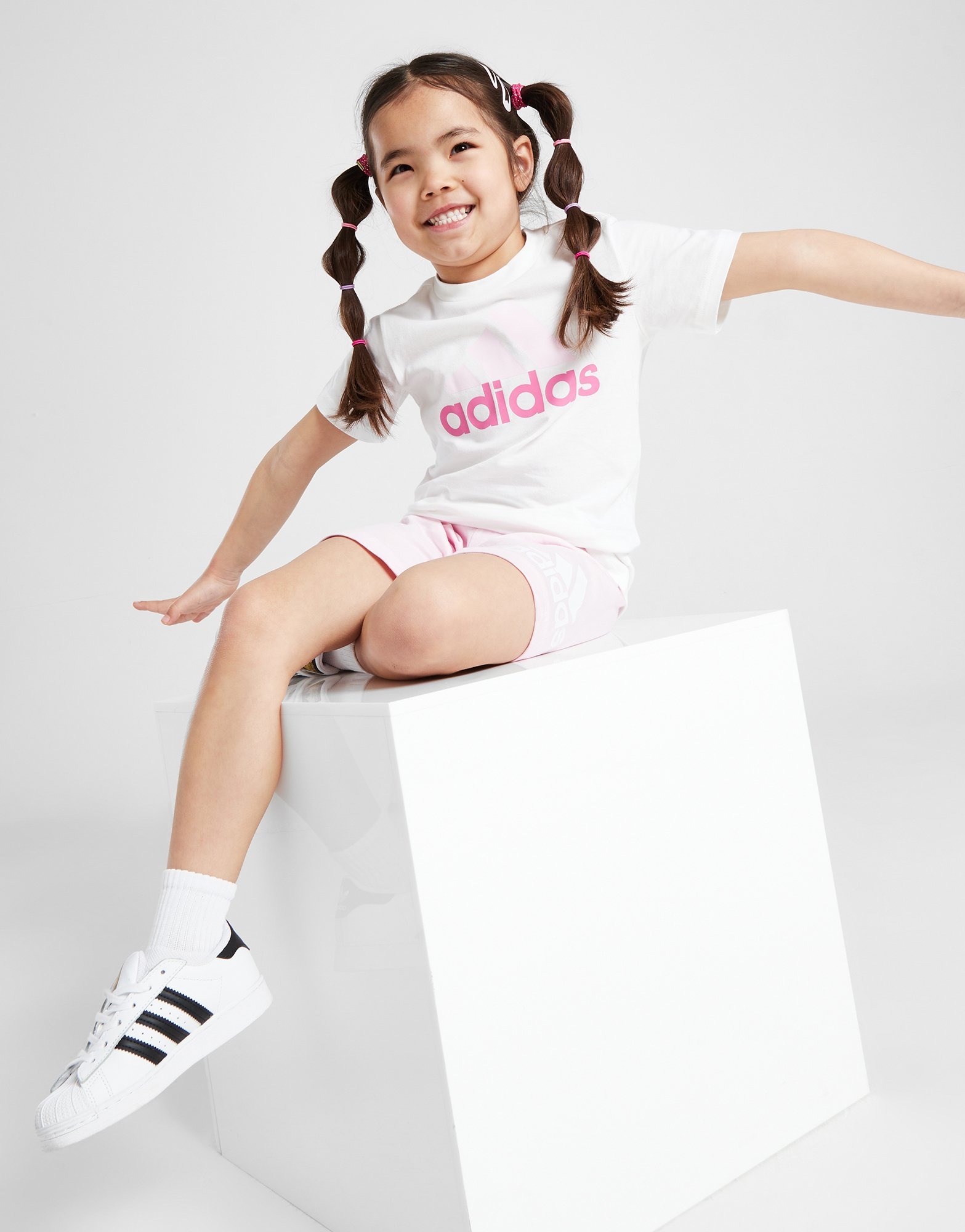 White Logo Tape Jogging Shorts (Kids)