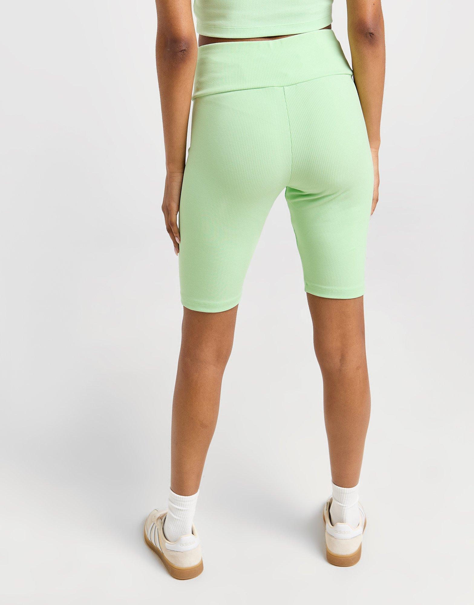 Green adidas Originals Essential Ribbed Cycle Shorts - JD Sports