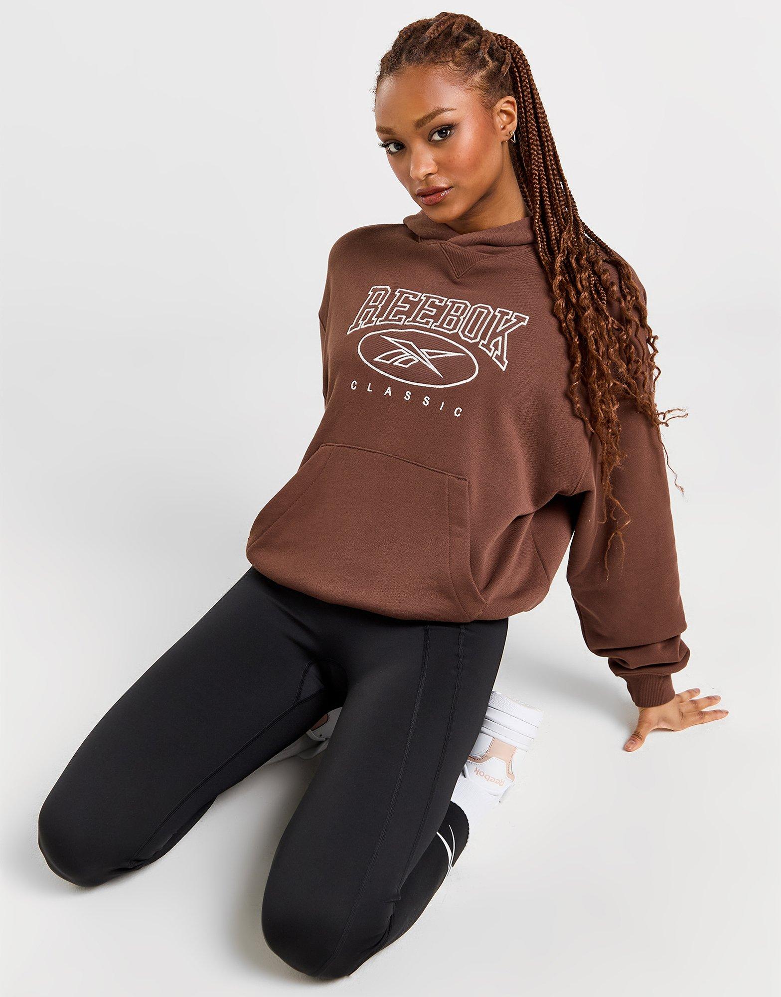 Reebok Sudadera corta con capucha para mujer